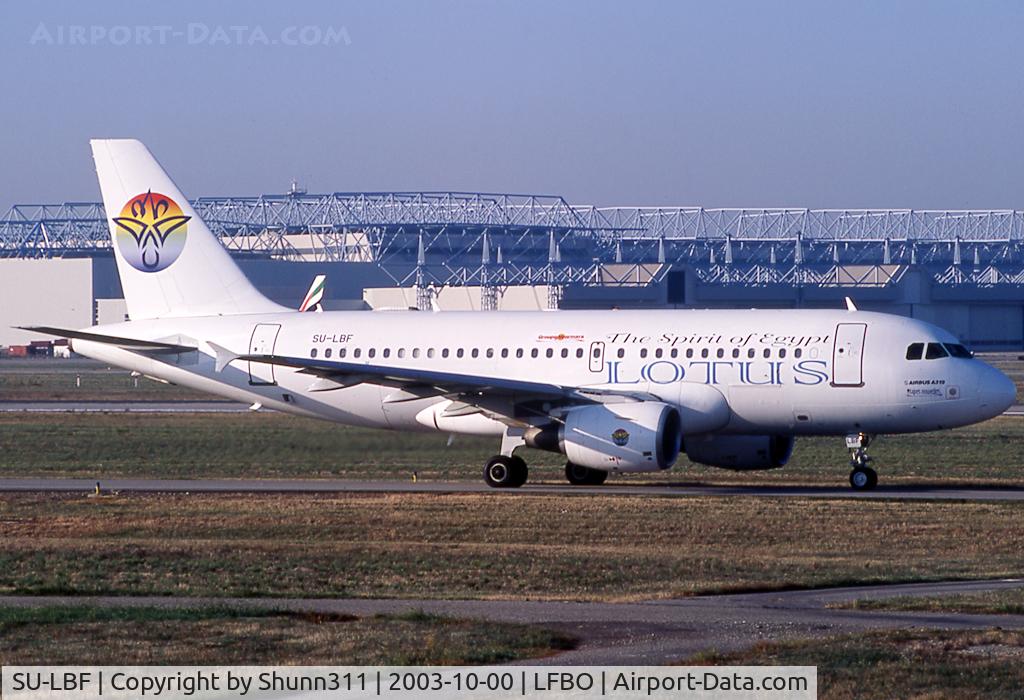 SU-LBF, 1996 Airbus A319-112 C/N 629, Taxiing holding point rwy 14L for departure...