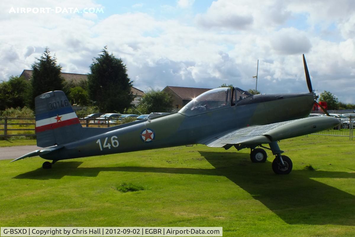 G-BSXD, 1977 Soko P-2 Kraguj C/N 030, At the Real Aeroplane Club's Wings & Wheels fly-in, Breighton