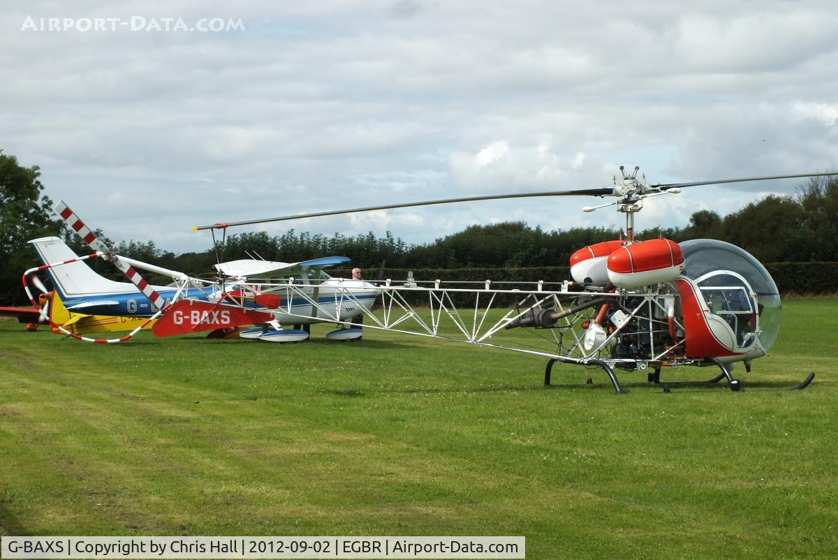 G-BAXS, 1969 Bell 47G-5 C/N 7908, At the Real Aeroplane Club's Wings & Wheels fly-in, Breighton