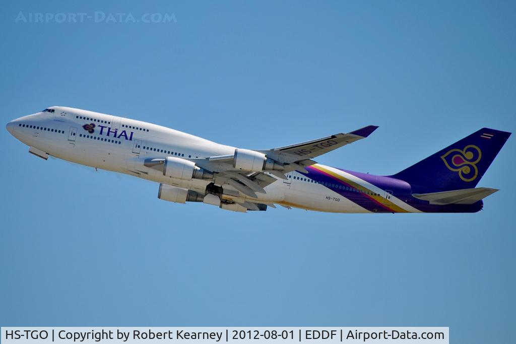 HS-TGO, 1993 Boeing 747-4D7 C/N 26609, Climbing off r/w 07L