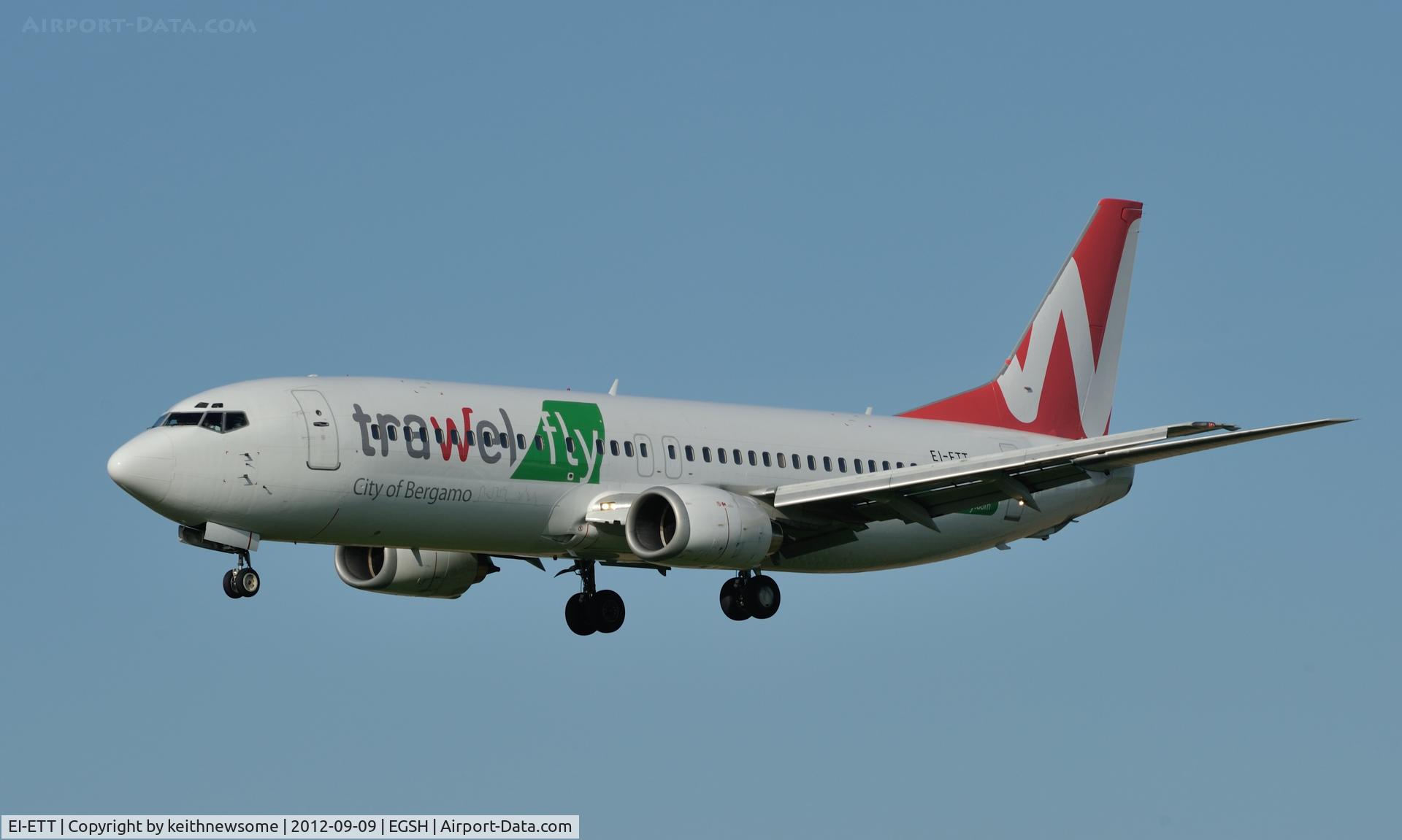 EI-ETT, 1989 Boeing 737-4K5 C/N 24125, Newmarket Travel charter to Milan !