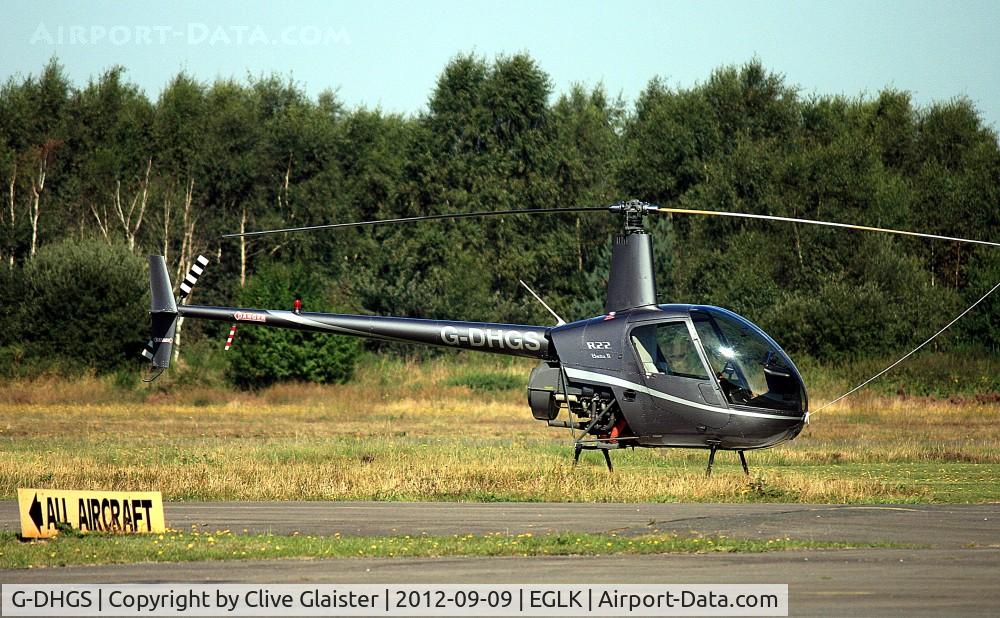 G-DHGS, 1996 Robinson R22 Beta C/N 2592, Ex: G-DHGS > EI-MAG > G-DHGS - Originally owned to, Sloane Helicopters Ltd in April 1996 and currently with, Fly Executive Ltd since February 2011.