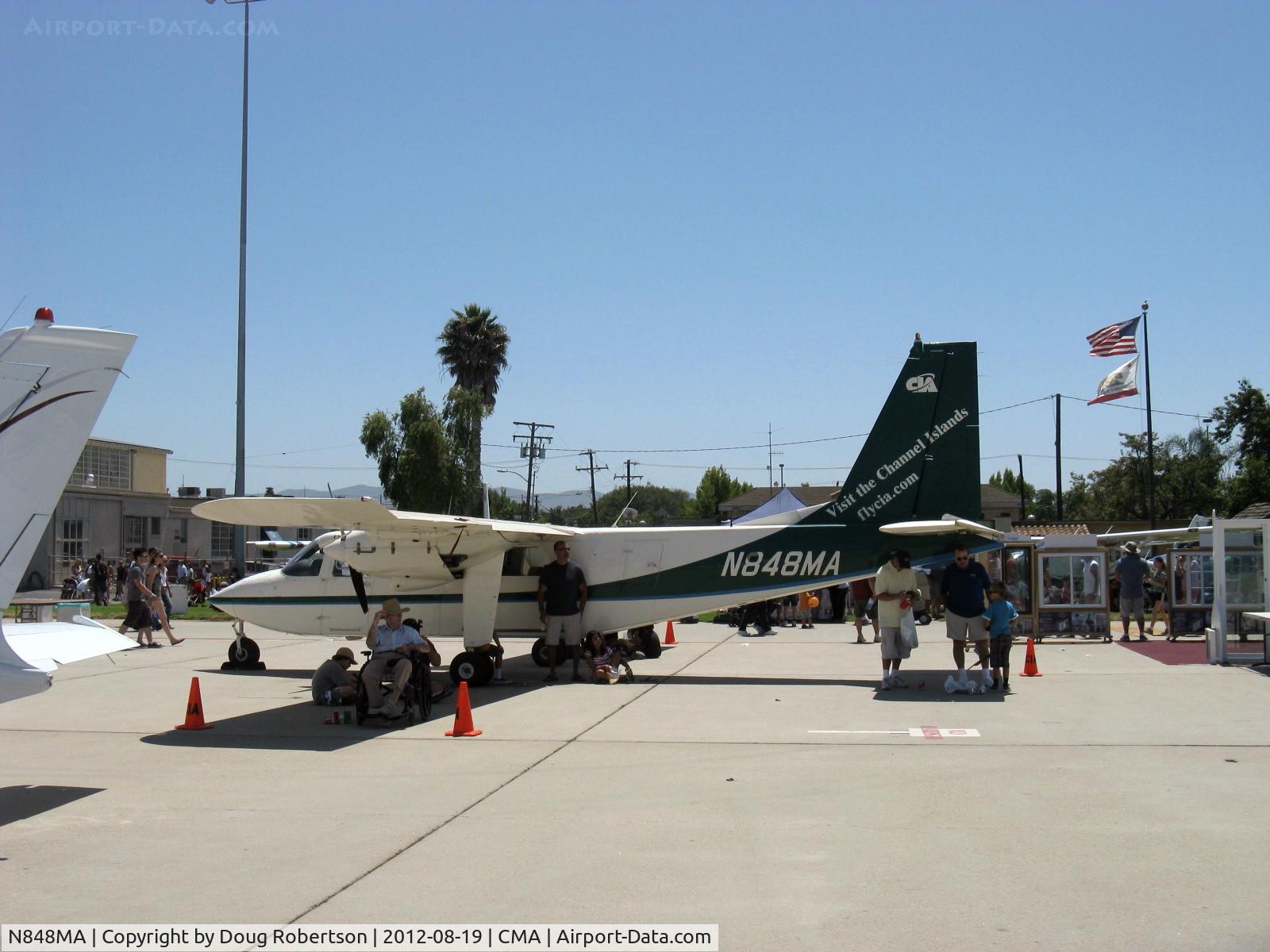 N848MA, 1989 Britten-Norman BN-2B Islander C/N 2210, 1989 Britten-Norman BN-2B ISLANDER, two Lycoming IO-540-E4C5 260 Hp each, of Channel Islands Aviation FBO & Cessna dealer at CMA since 1976. Take a Channel Islands offshore air tour and landing!