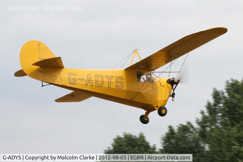 G-ADYS, 1935 Aeronca C-3 C/N A-600, Aeronca C3 at The Real Aeroplane Club's Summer Madness Fly-In, Breighton Airfield, August 2012.