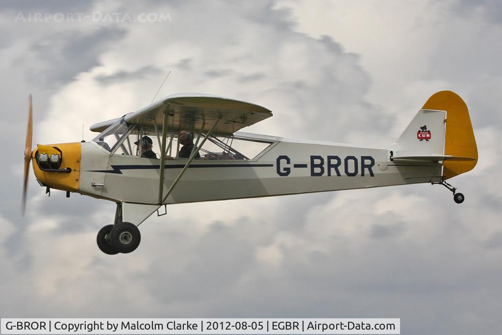 G-BROR, 1943 Piper L-4H Grasshopper (J3C-65D) C/N 10885, Piper L-4H Grasshopper at The Real Aeroplane Club's Summer Madness Fly-In, Breighton Airfield, August 2012.