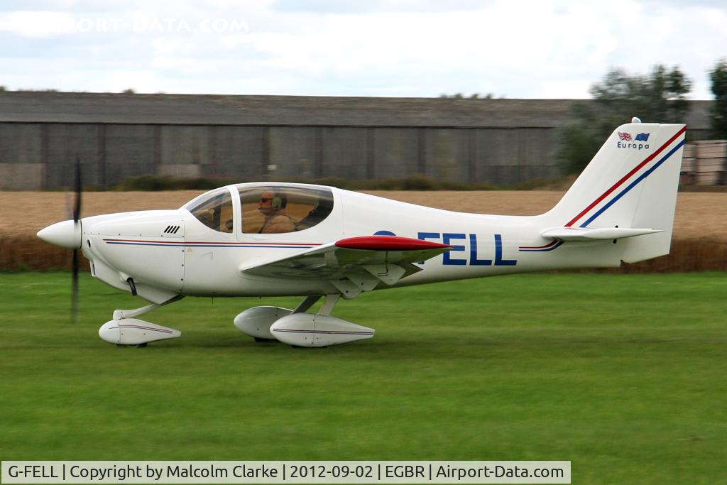G-FELL, 1998 Europa XS Tri-Gear C/N PFA 247-13208, Europa XS at The Real Aeroplane Company's Wings & Wheels weekend, Breighton Airfield, September 2012.