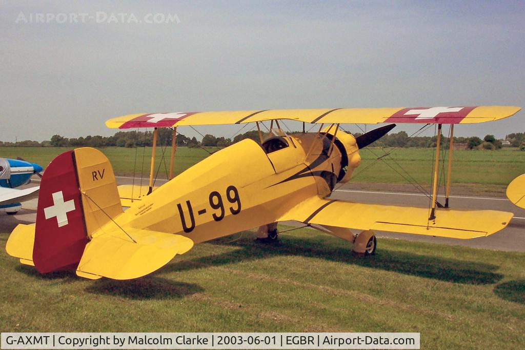 G-AXMT, 1938 Bucker Bu-133C Jungmeister C/N 46, Doflug Jungmeister Bu-133C at Breighton Airfield, June 2003.