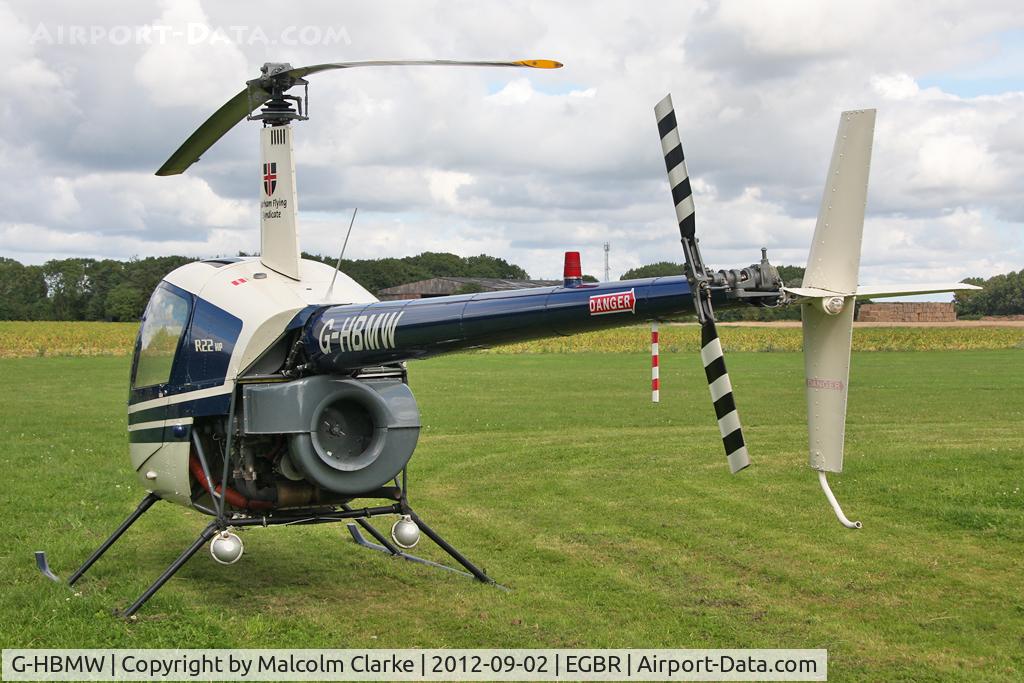 G-HBMW, 1981 Robinson R22 C/N 0170, Robinson R22 at The Real Aeroplane Club's Wings & Wheels weekend, Breighton Airfield, September 2012.