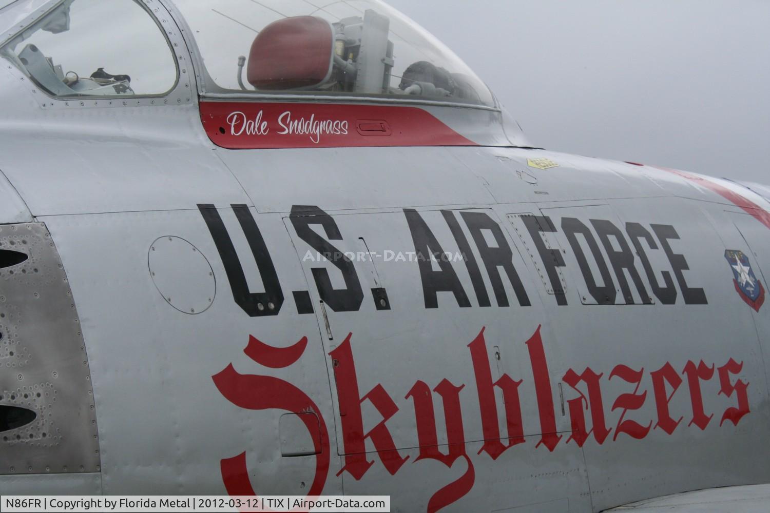 N86FR, 1952 North American F-86F Sabre C/N 191-655, Dale Snodgrass name on cockpit