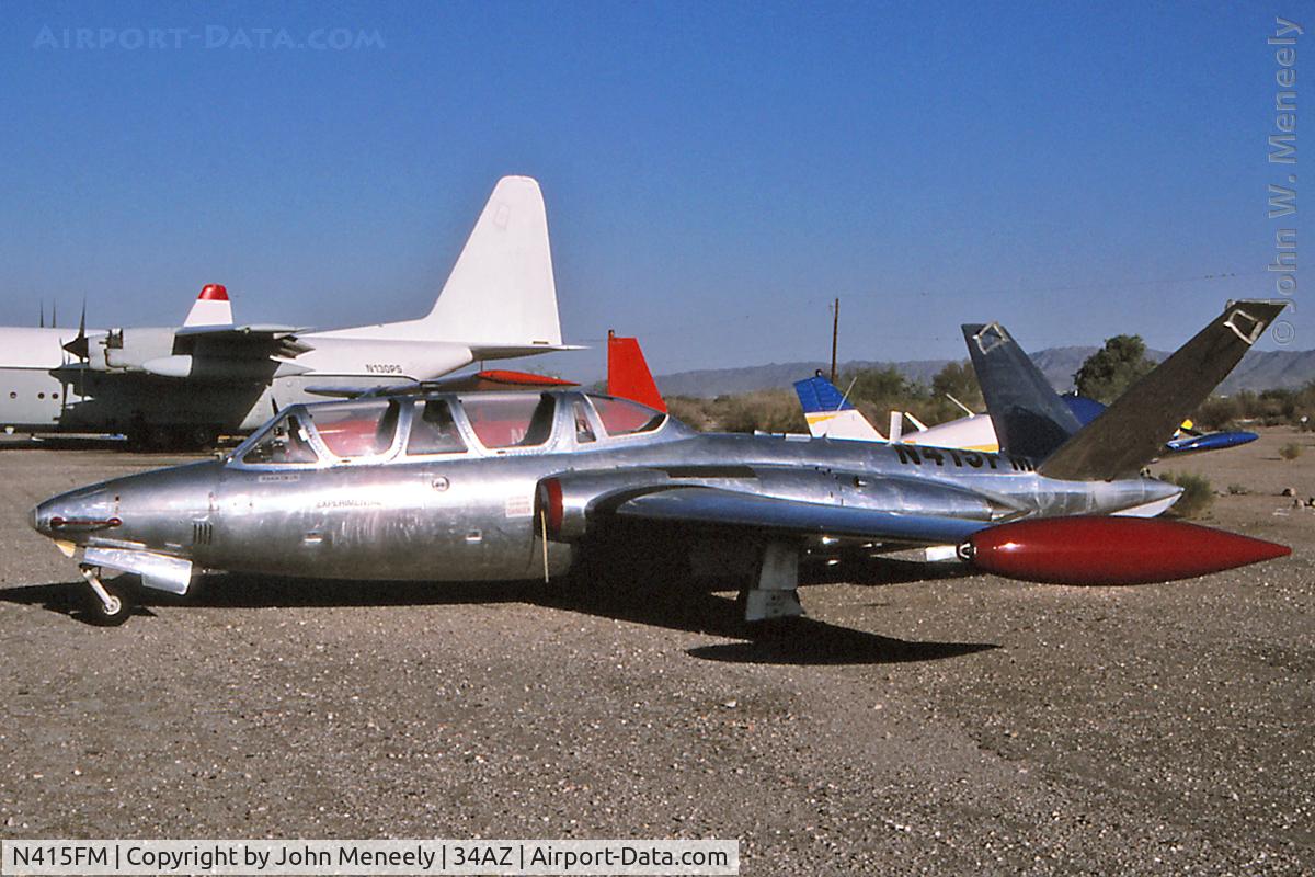 N415FM, 1963 Fouga CM-170 Magister C/N 415, Fouga Magister seen at Chandler Memorial, AZ, in Oct. 1997