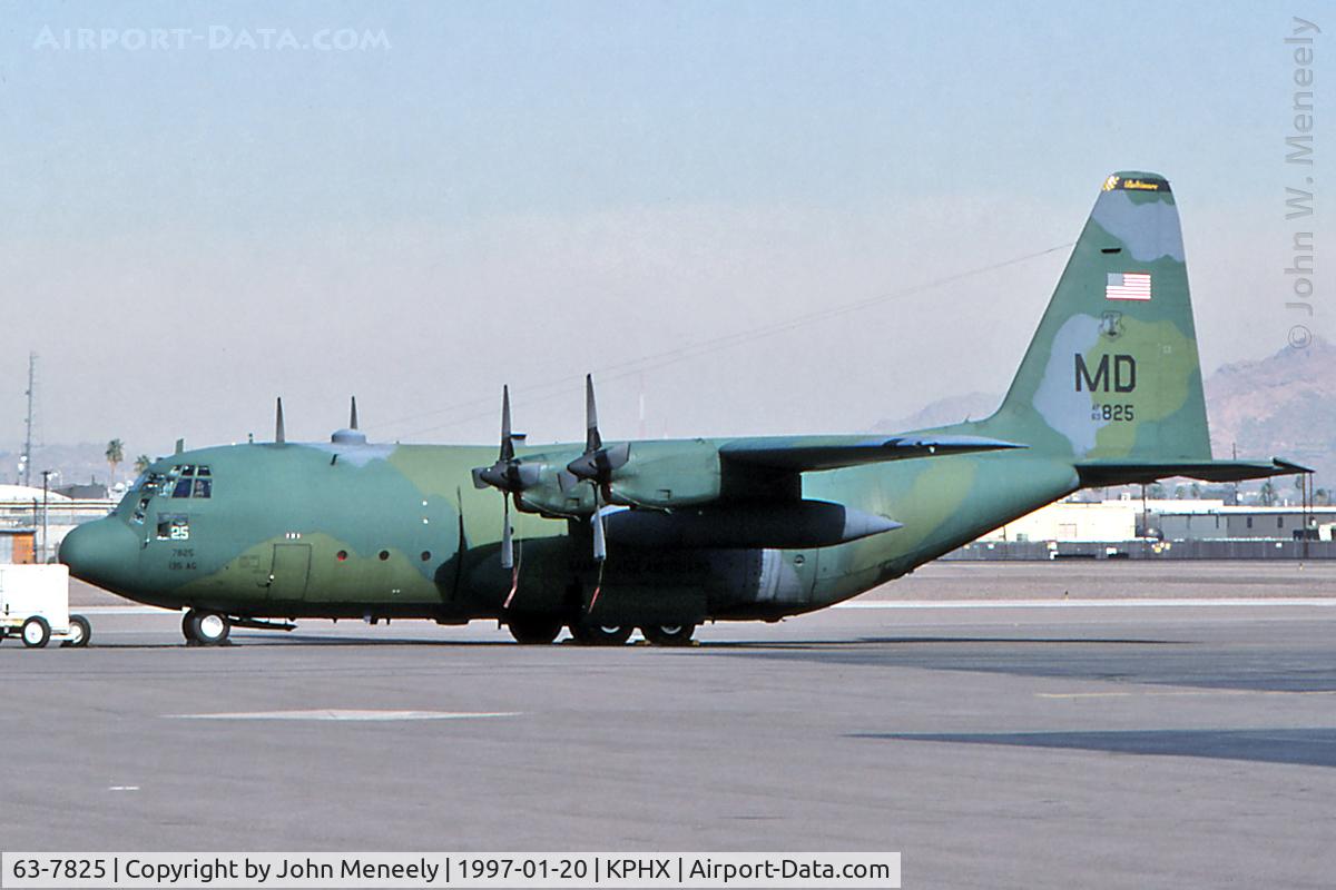 63-7825, 1963 Lockheed C-130E Hercules C/N 382-3893, Military visitor to PHX