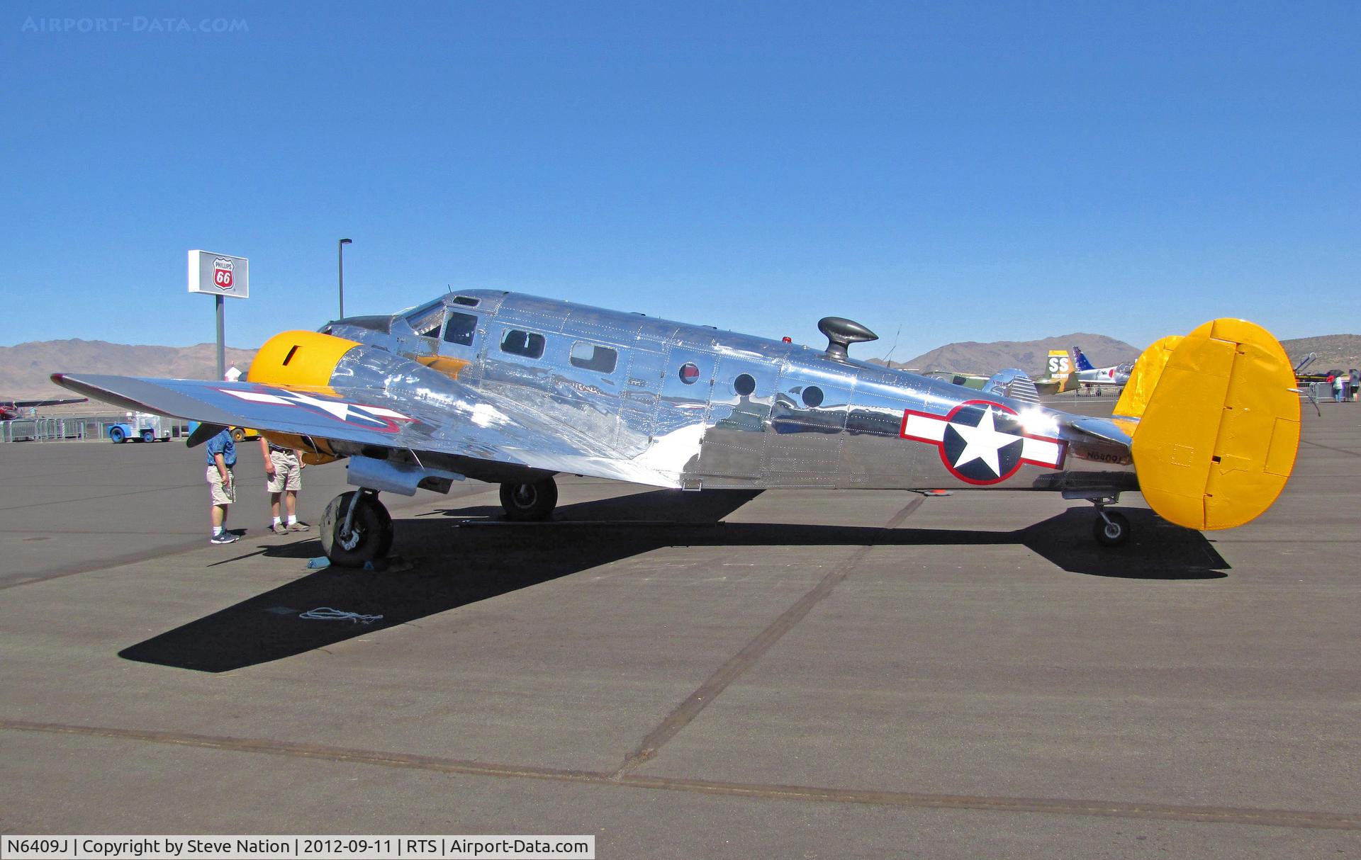 N6409J, 1944 Beech C18S C/N 6220, BN Air LLC 1944 Beech C18S in pseudo-military colors @ on September 11, 2012 at Stead Airport during Reno Air Races