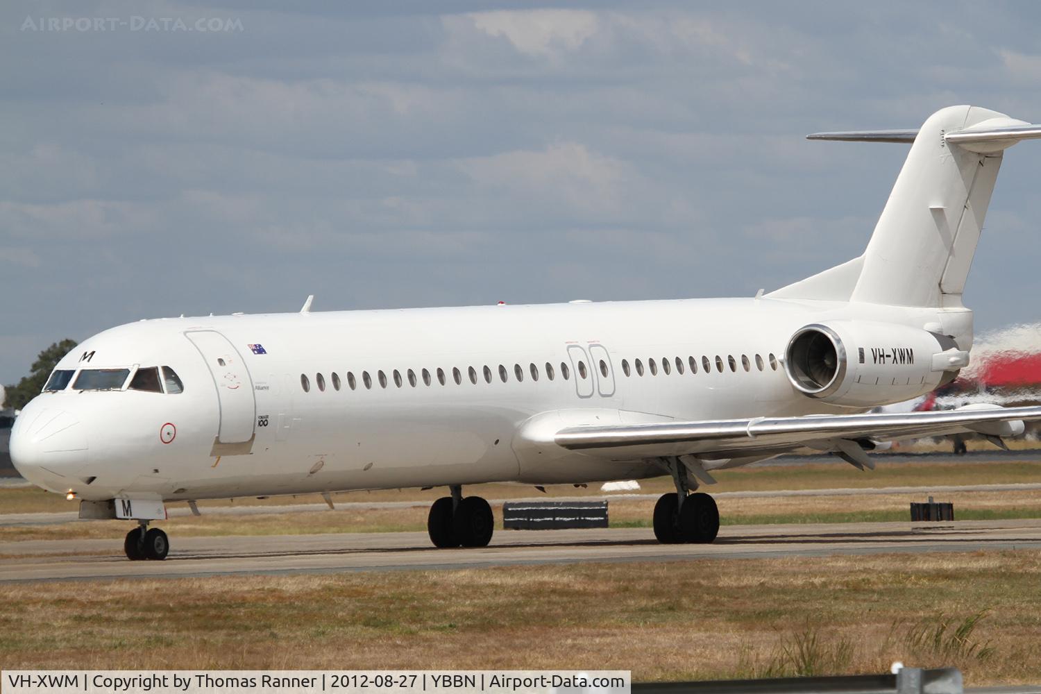 VH-XWM, 1989 Fokker 100 (F-28-0100) C/N 11276, Alliance Airlines Fokker 100