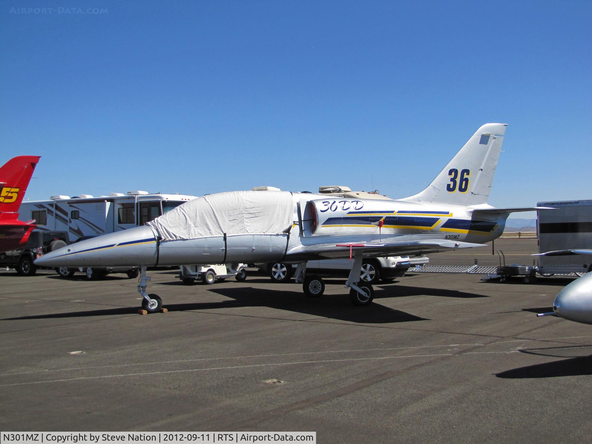 N301MZ, 1981 Aero L-39 Albatros C/N 132025, 36DD LLC (?) L-39 Race #36 with canopy covered in Jet Class pit area @ on September 11, 2012 at Stead Airport during Reno Air Races