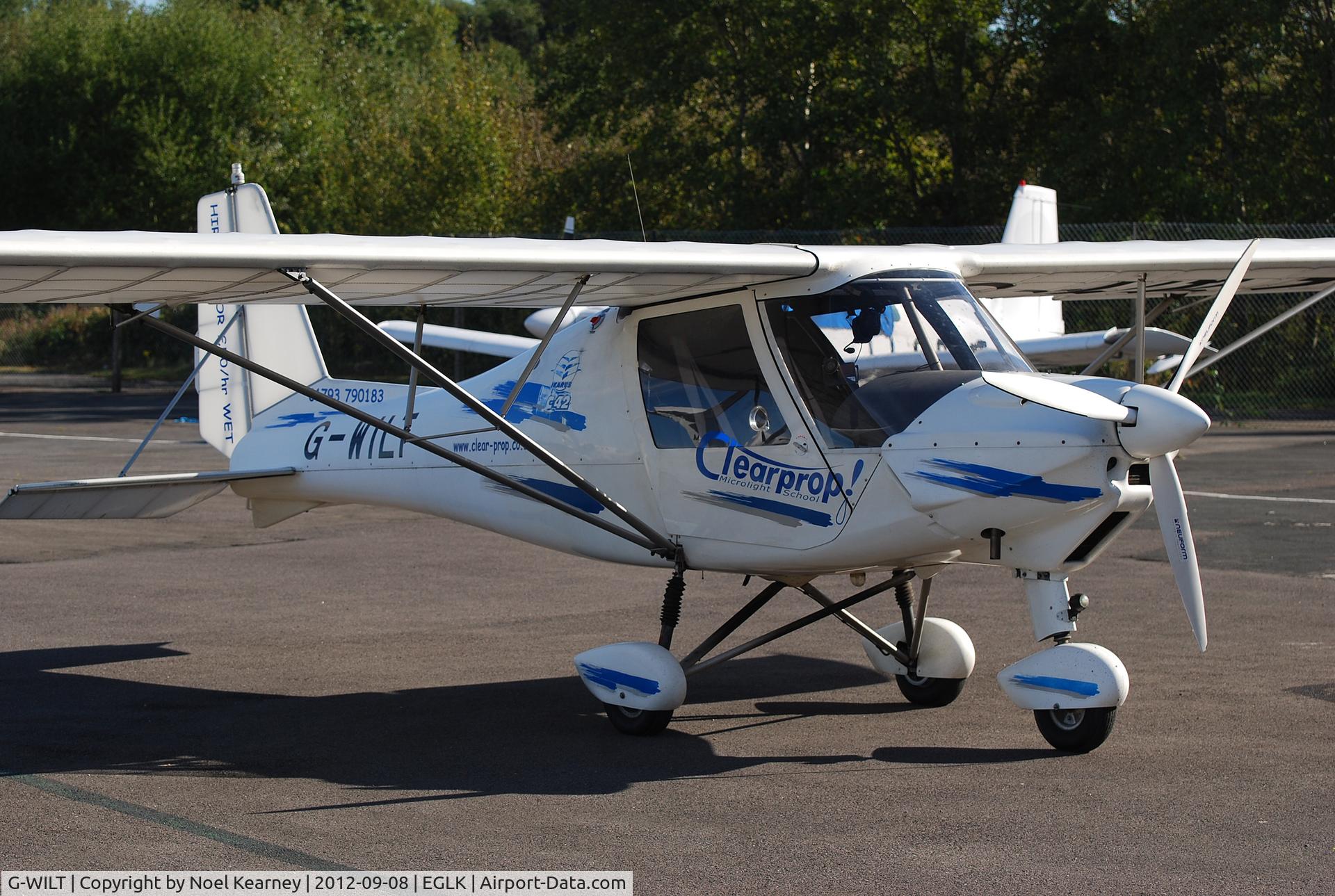 G-WILT, 2005 Comco Ikarus C42 FB100 C/N 0506-6687, Parked on the apron at Blackbushe.