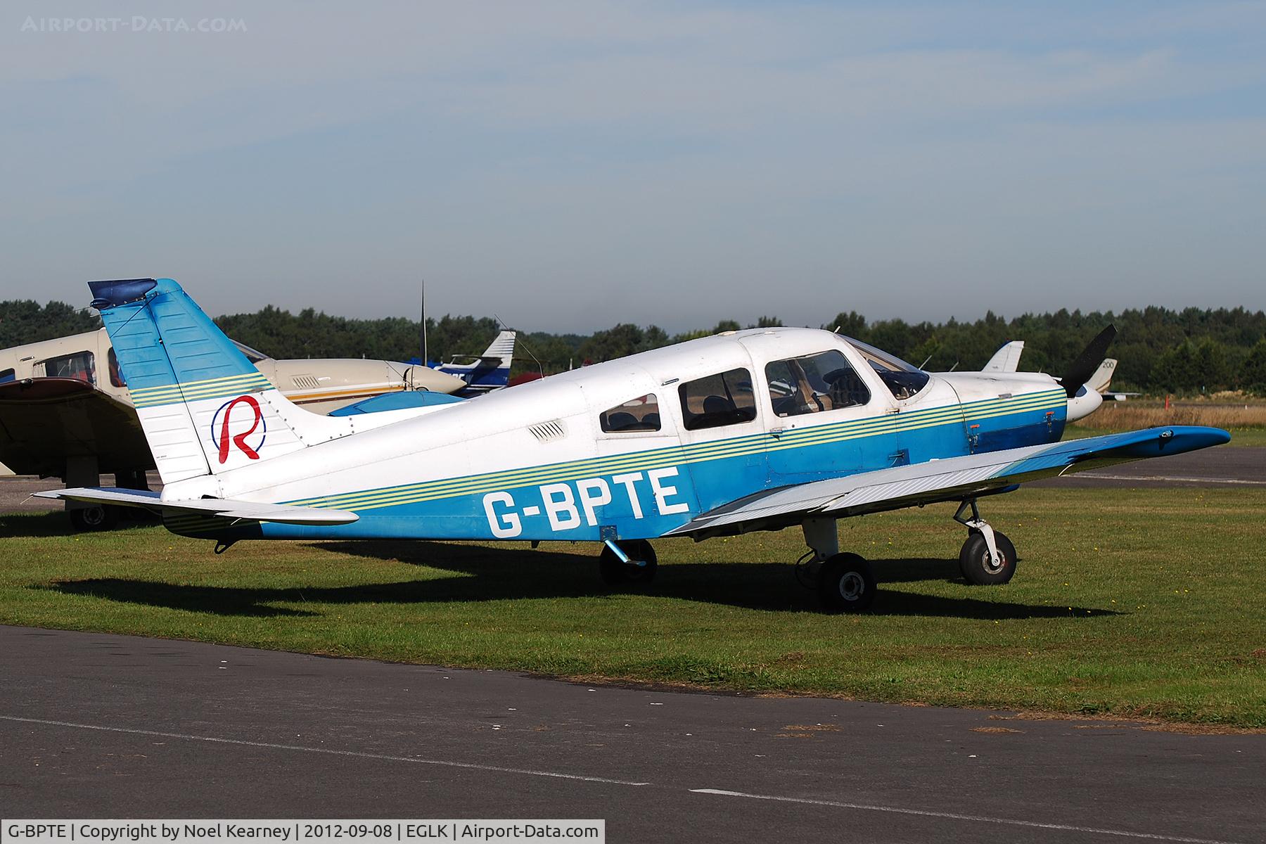 G-BPTE, 1976 Piper PA-28-181 Cherokee Archer II C/N 28-7690178, Parked on the apron at Blackbushe.