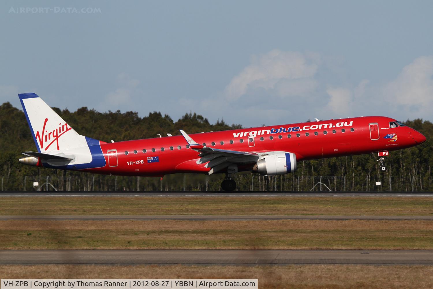 VH-ZPB, 2008 Embraer 190AR (ERJ-190-100IGW) C/N 19000162, Virgin Australia Embraer 190