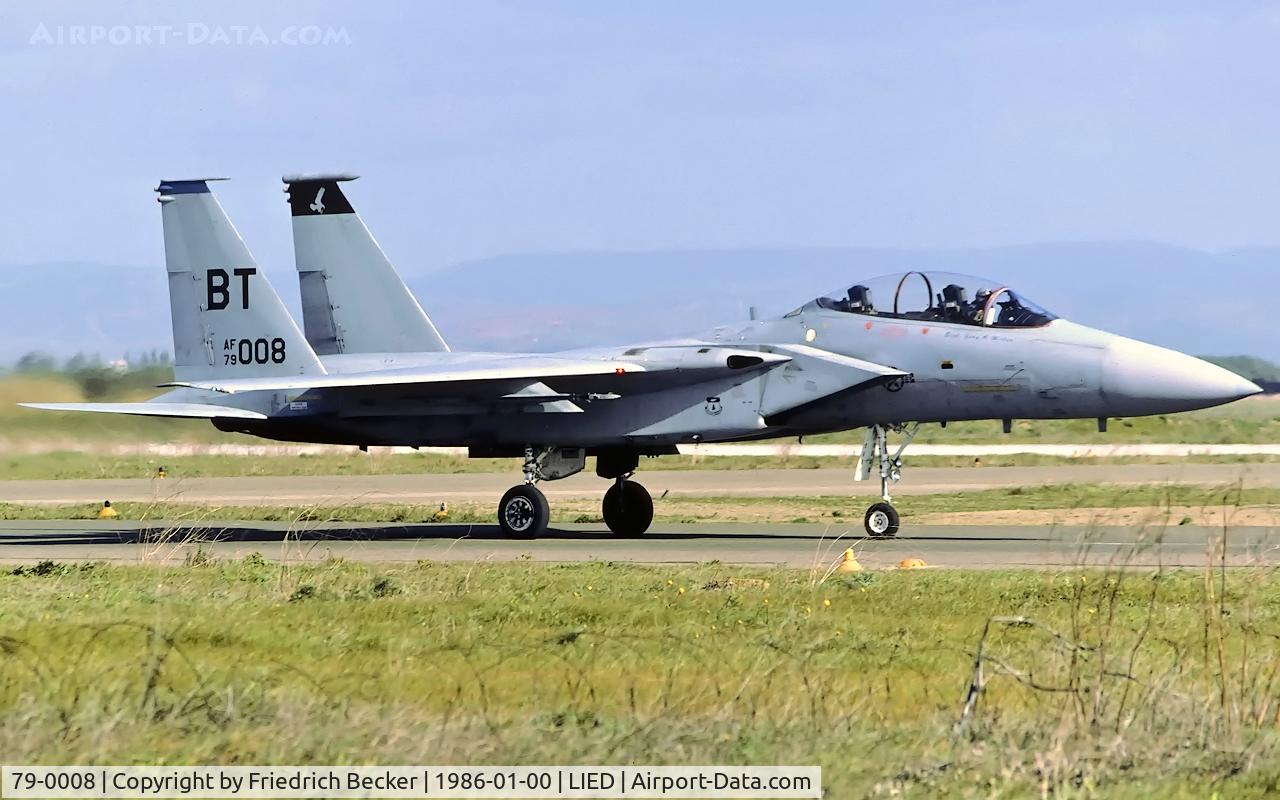 79-0008, 1979 McDonnell Douglas F-15D Eagle C/N 0583/D019, taxying to the flightline