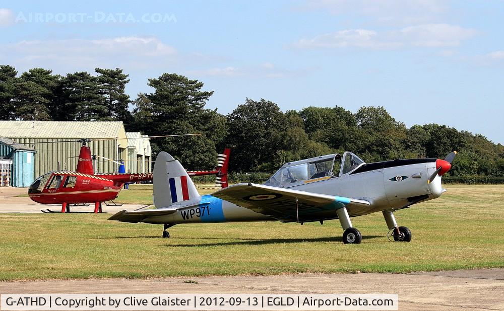 G-ATHD, 1953 De Havilland DHC-1 Chipmunk T.10 C/N C1/0837, Ex: WP91 > G-ATHD > WP971 > G-ATHD - Originally owned to, College of Air Training (Properties) Ltd in July 1965 and currently with a Trustee of, Spartan Flying Group since August 1990.