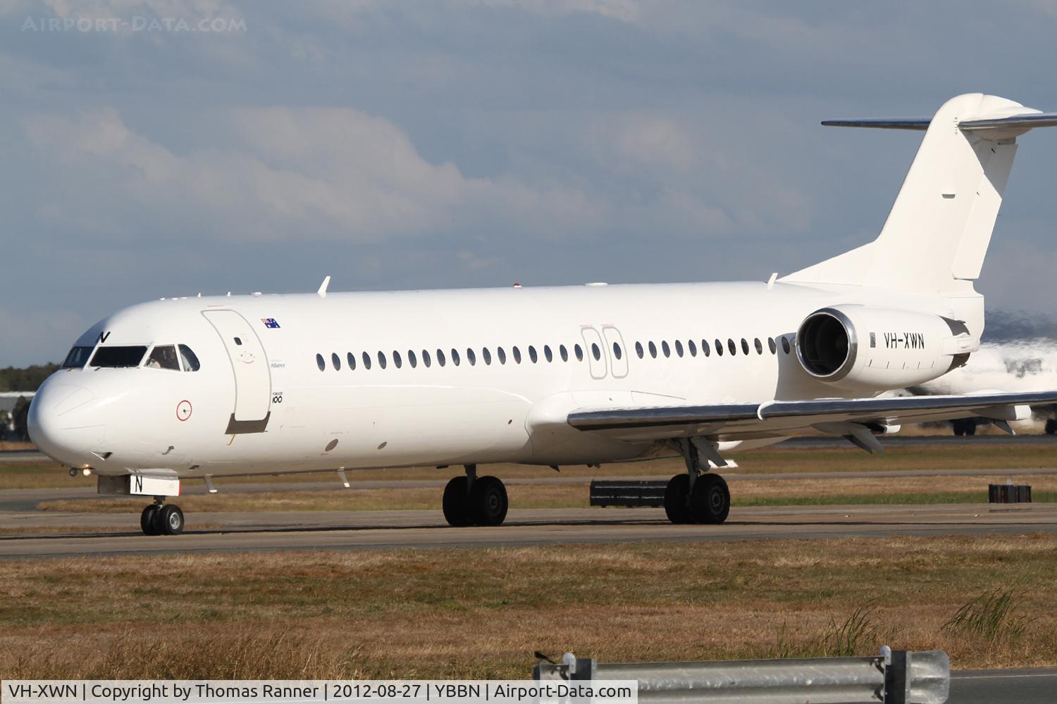 VH-XWN, 1989 Fokker 100 (F-28-0100) C/N 11278, Alliance Airlines Fokker 100