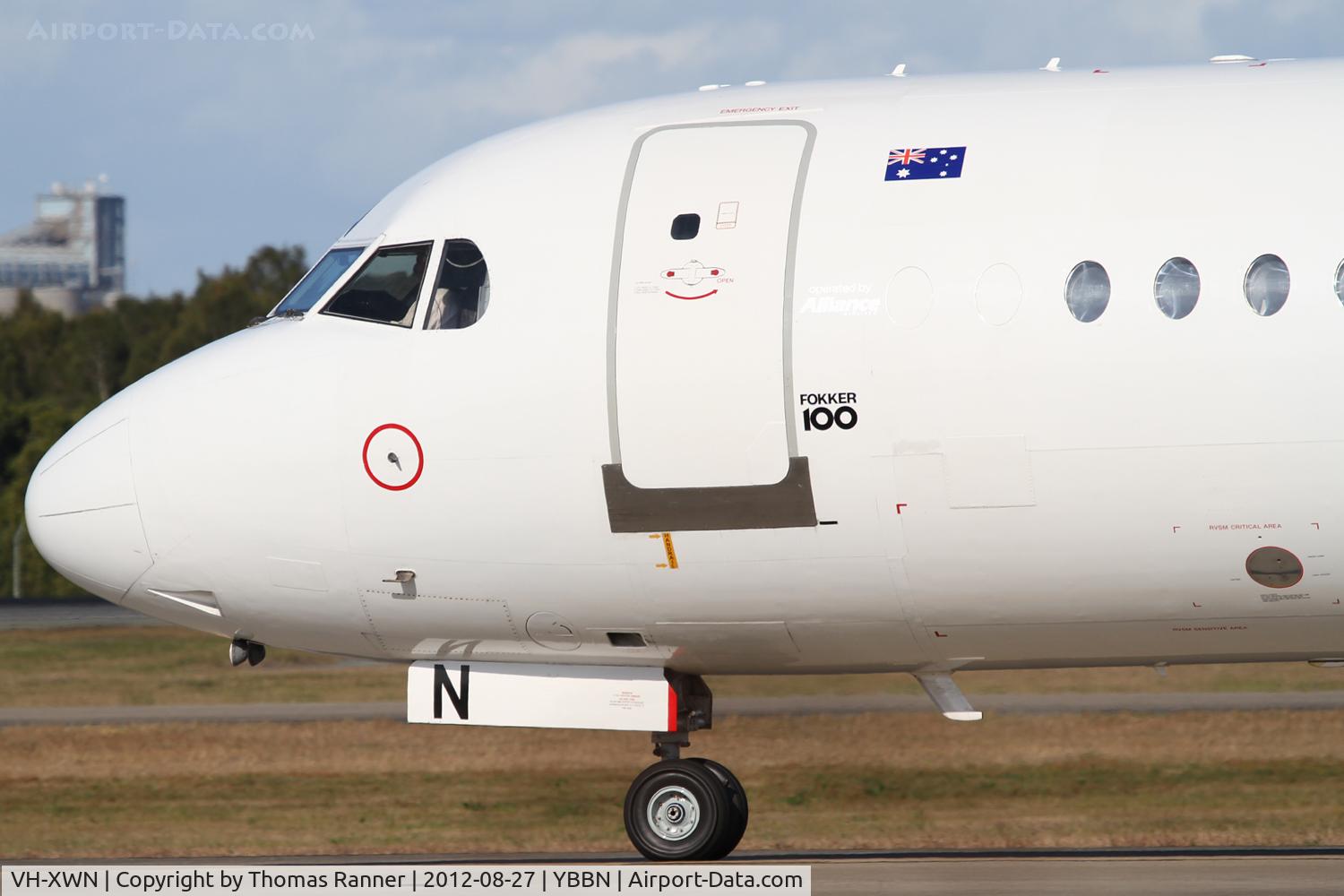 VH-XWN, 1989 Fokker 100 (F-28-0100) C/N 11278, Alliance Airlines Fokker 100