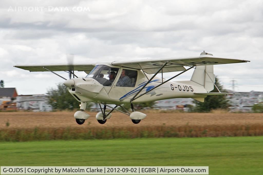 G-OJDS, 2004 Comco Ikarus C42 Cyclone FB80 C/N 0411-6633, Ikarus C42 Cyclone FB80 at The Real Aeroplane Club's Wings & Wheels weekend, Breighton Airfield, September 2012.