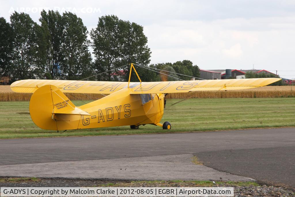 G-ADYS, 1935 Aeronca C-3 C/N A-600, Aeronca C3 at The Real Aeroplane Club's Summer Madness Fly-In, Breighton Airfield, August 2012.
