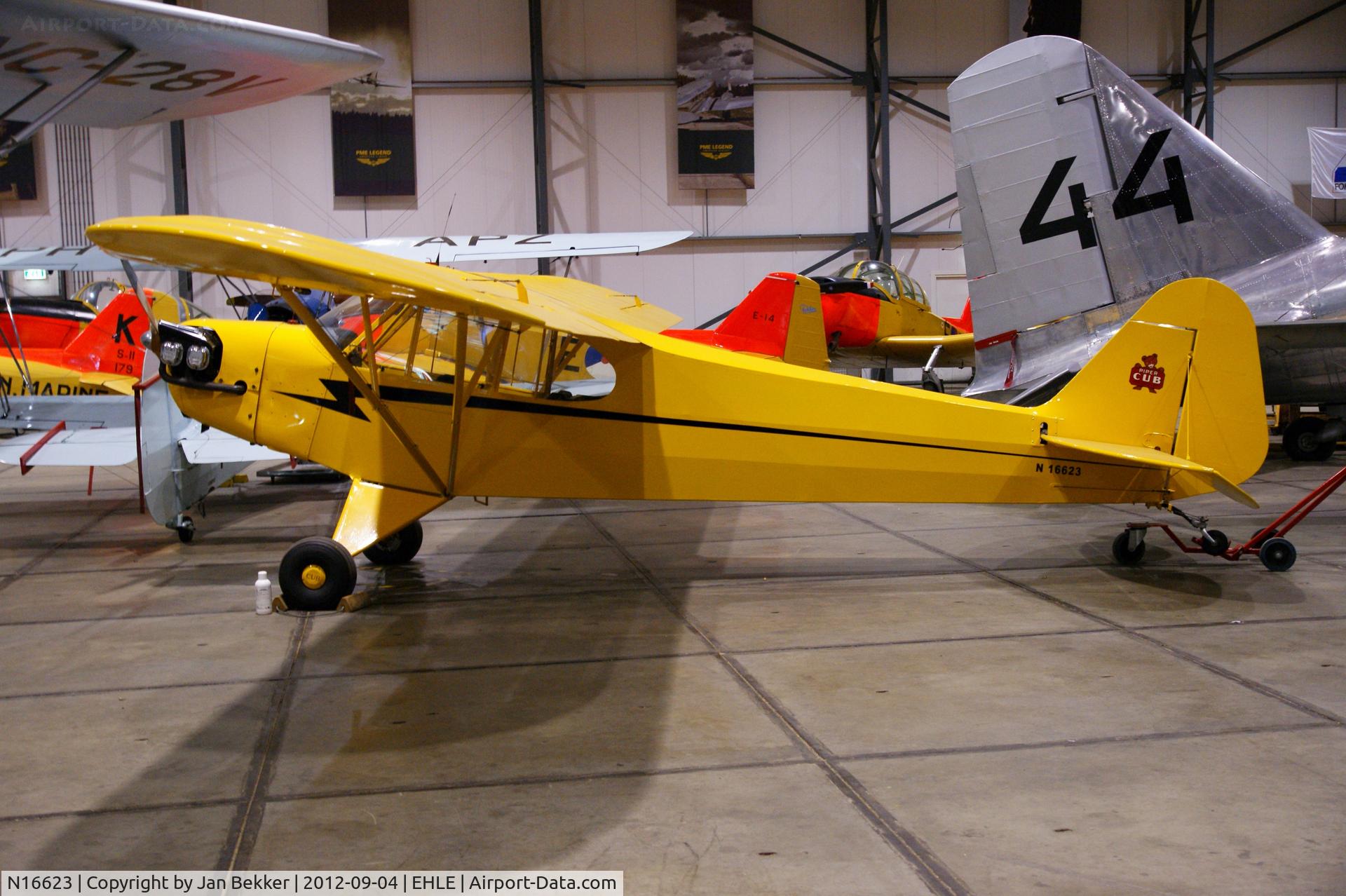 N16623, 1940 Piper J-3 Cub C/N 4740, In Hangar T2 Aviodrome Lelystad Airport