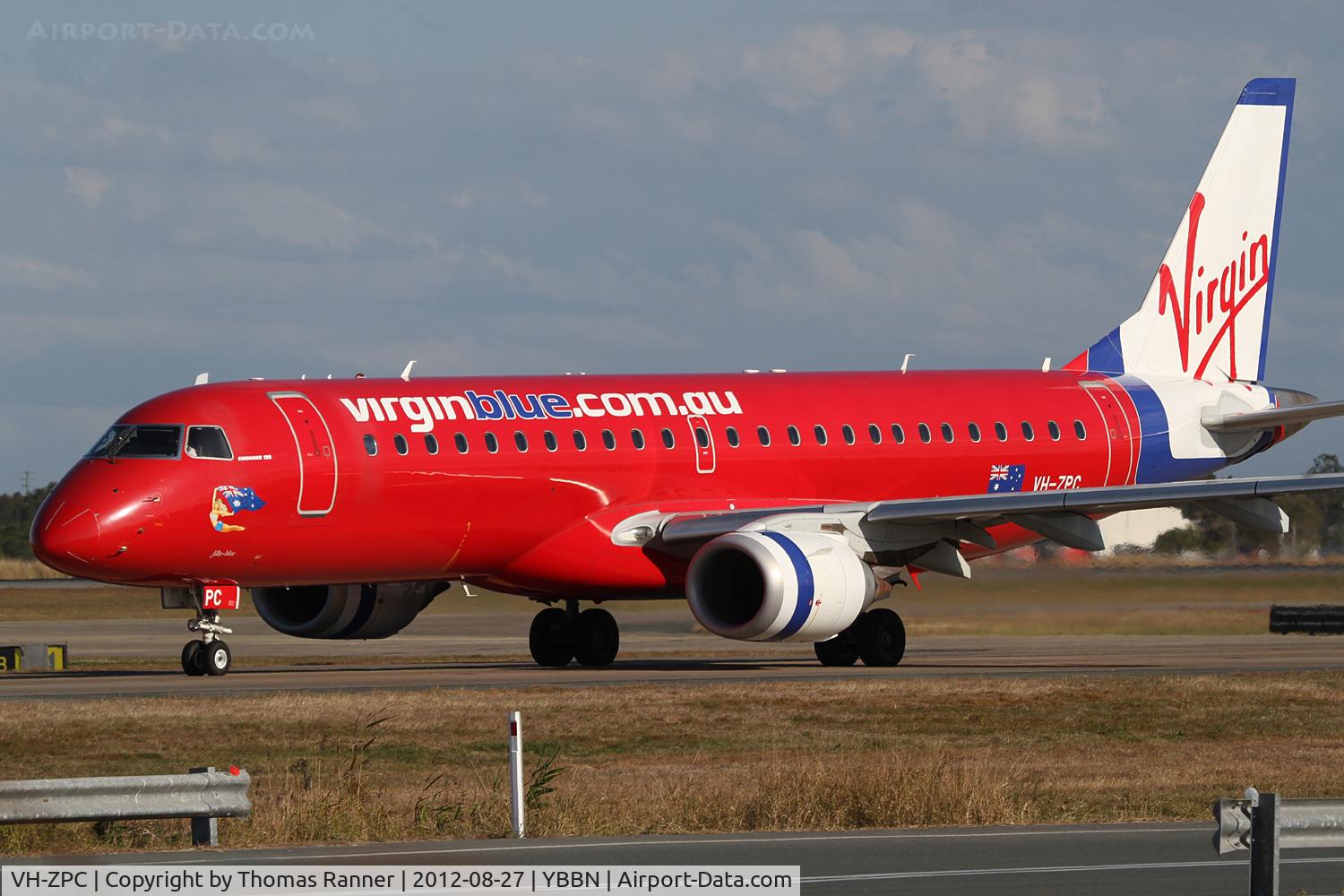 VH-ZPC, 2008 Embraer 190AR (ERJ-190-100IGW) C/N 19000170, Virgin Australia Embraer 190