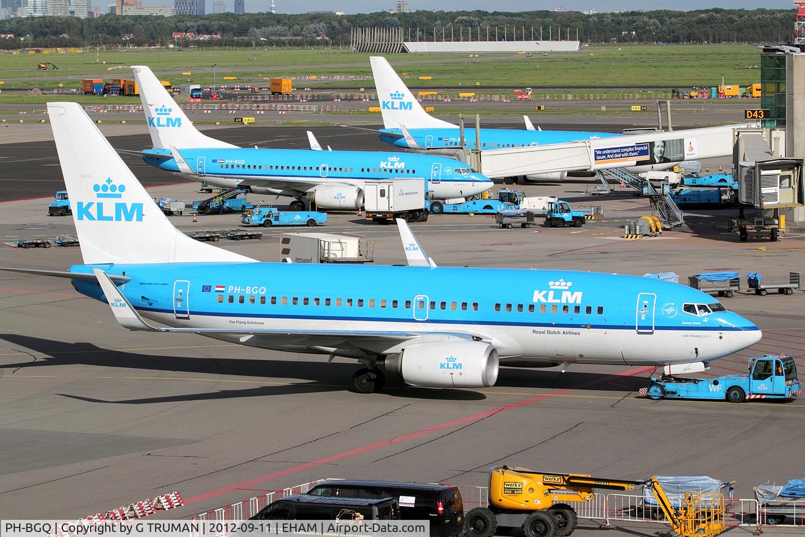 PH-BGQ, 2011 Boeing 737-7K2 C/N 39256, Pushing back in the sunshine