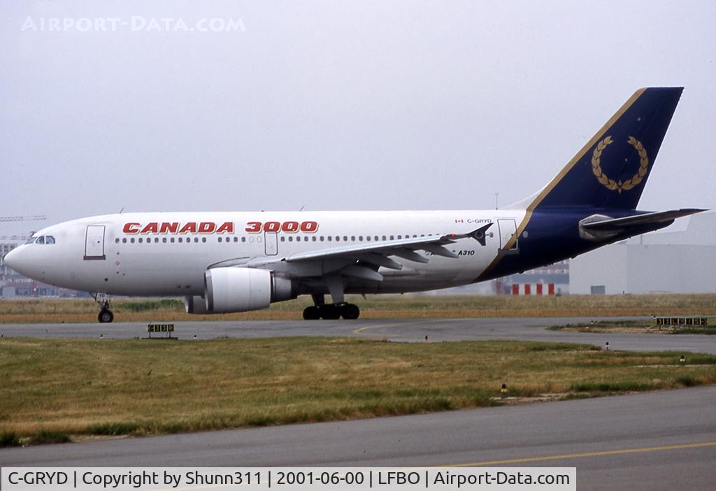 C-GRYD, 1987 Airbus A310-304 C/N 435, Taxiing holding point rwy 32R for departure... Royal Airlines basic c/s