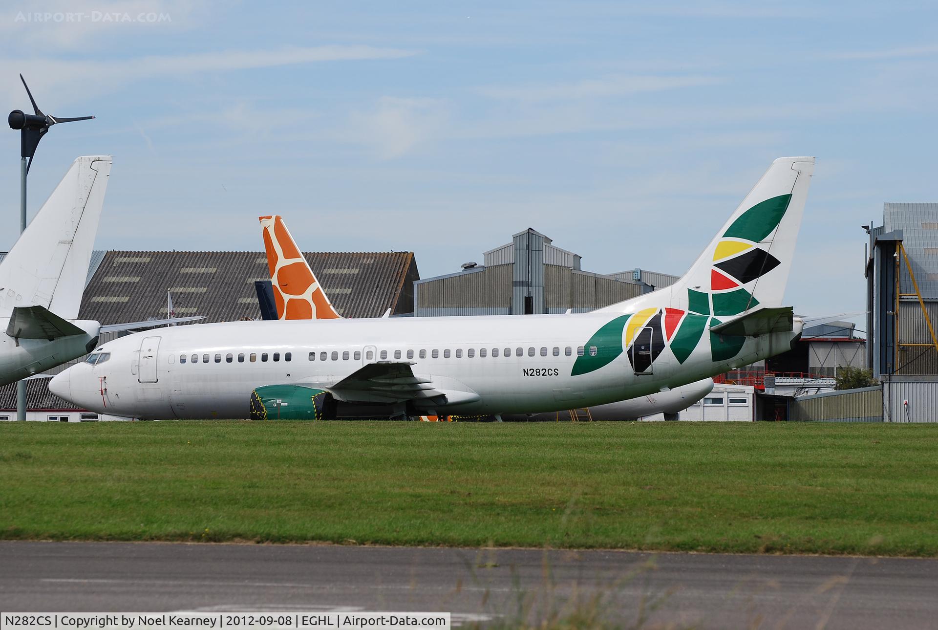 N282CS, 1997 Boeing 737-36N C/N 28558, Stored awaiting maintenance at Lasham.