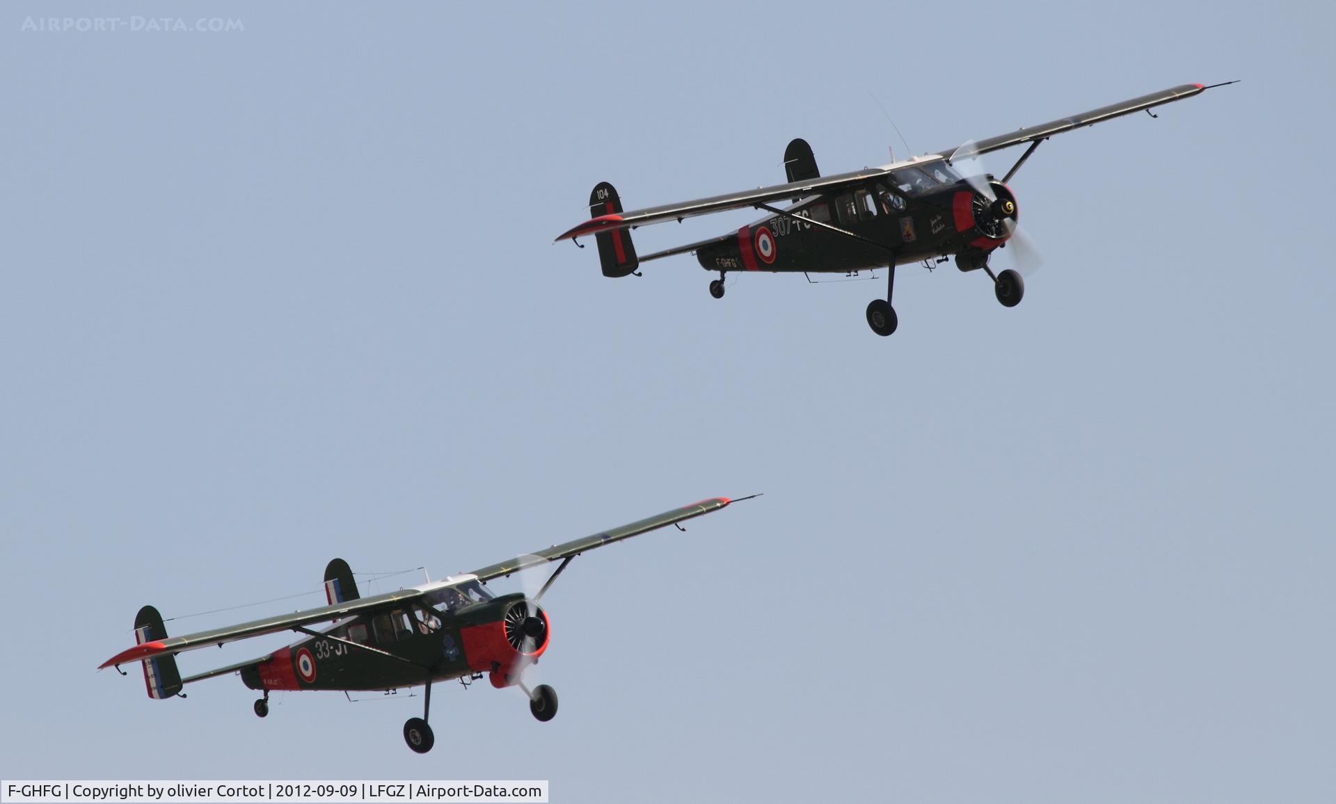 F-GHFG, Max Holste MH-1521M Broussard C/N 151, leading the Broussard patrol, Nuits St Georges airshow 2012