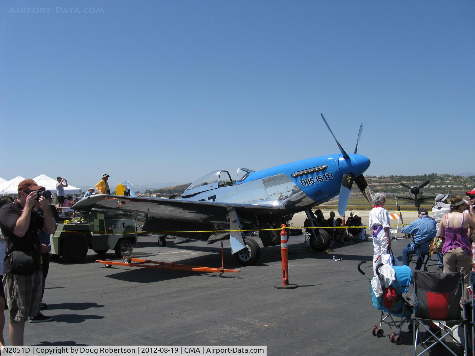 N2051D, 1944 North American P-51D Mustang C/N 122-39913 (44-73454), 1944 North American/Aero Classics P-51D MUSTANG 'This is It', Packard licensed by Rolls Royce V-1650-7 MERLIN, 1,695 Hp. Limited class