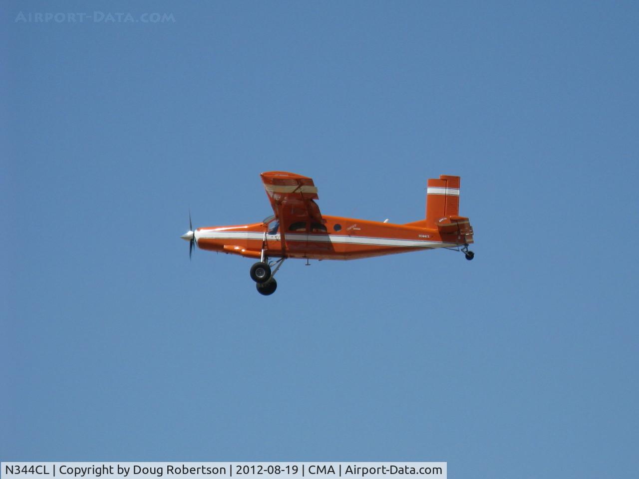 N344CL, 1968 Fairchild PC-6/C2-H2 Heli-Porter C/N 2019, Clay Lacy's 1968 Fairchild Heli-Porter PILATUS PC6-H2 PORTER Super STOL, one AiResearch TPE331 575 shp Turboprop, CS prop with reversible pitch, very slow flight demonstration