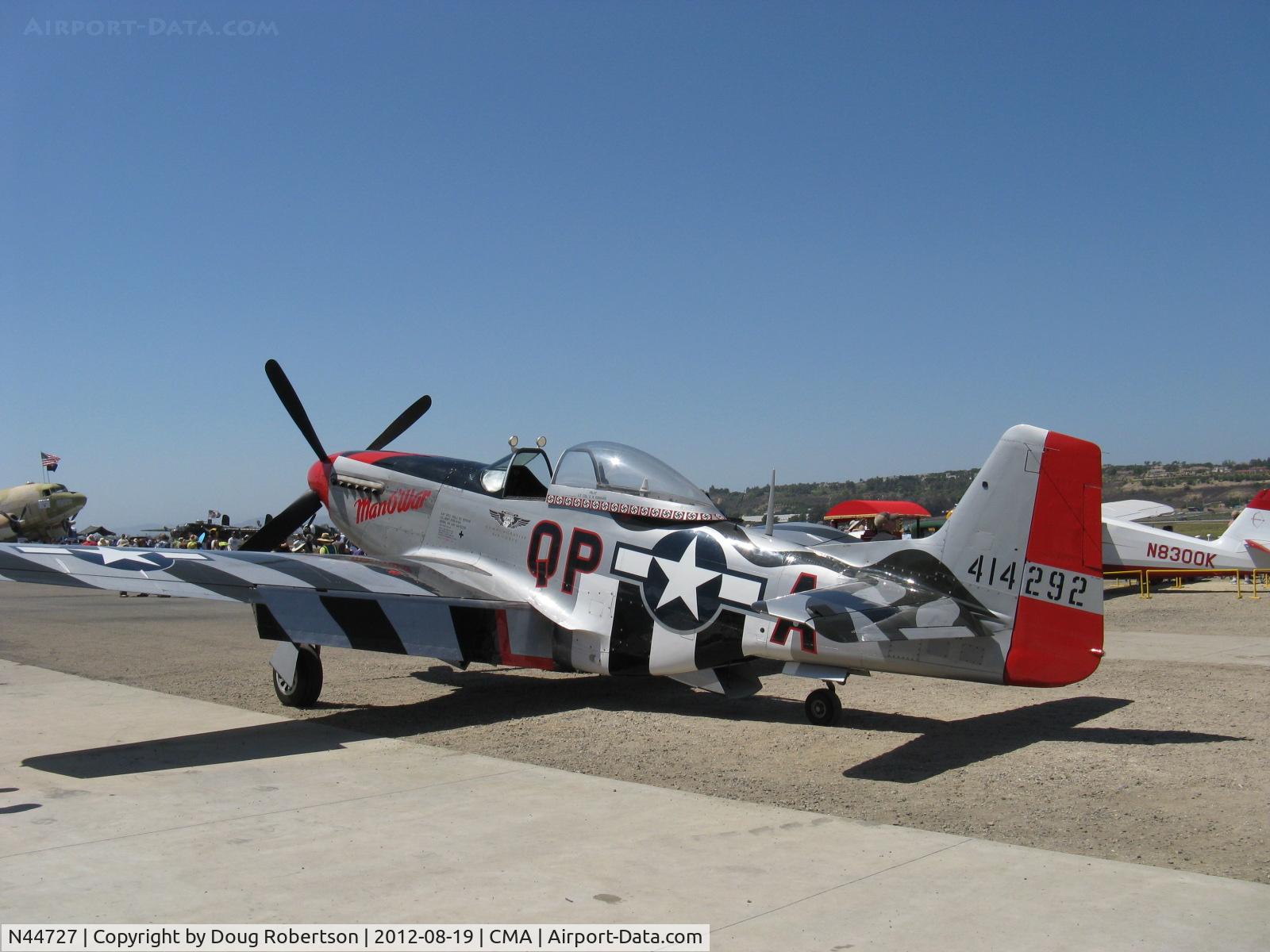 N44727, 1944 North American P-51D Mustang C/N 122-39198, 1944 North American/Aero Classics P-51D MUSTANG 'Man O War', Packard Rolls Royce V-1650-3 MERLIN 1,695 Hp, Limited class
