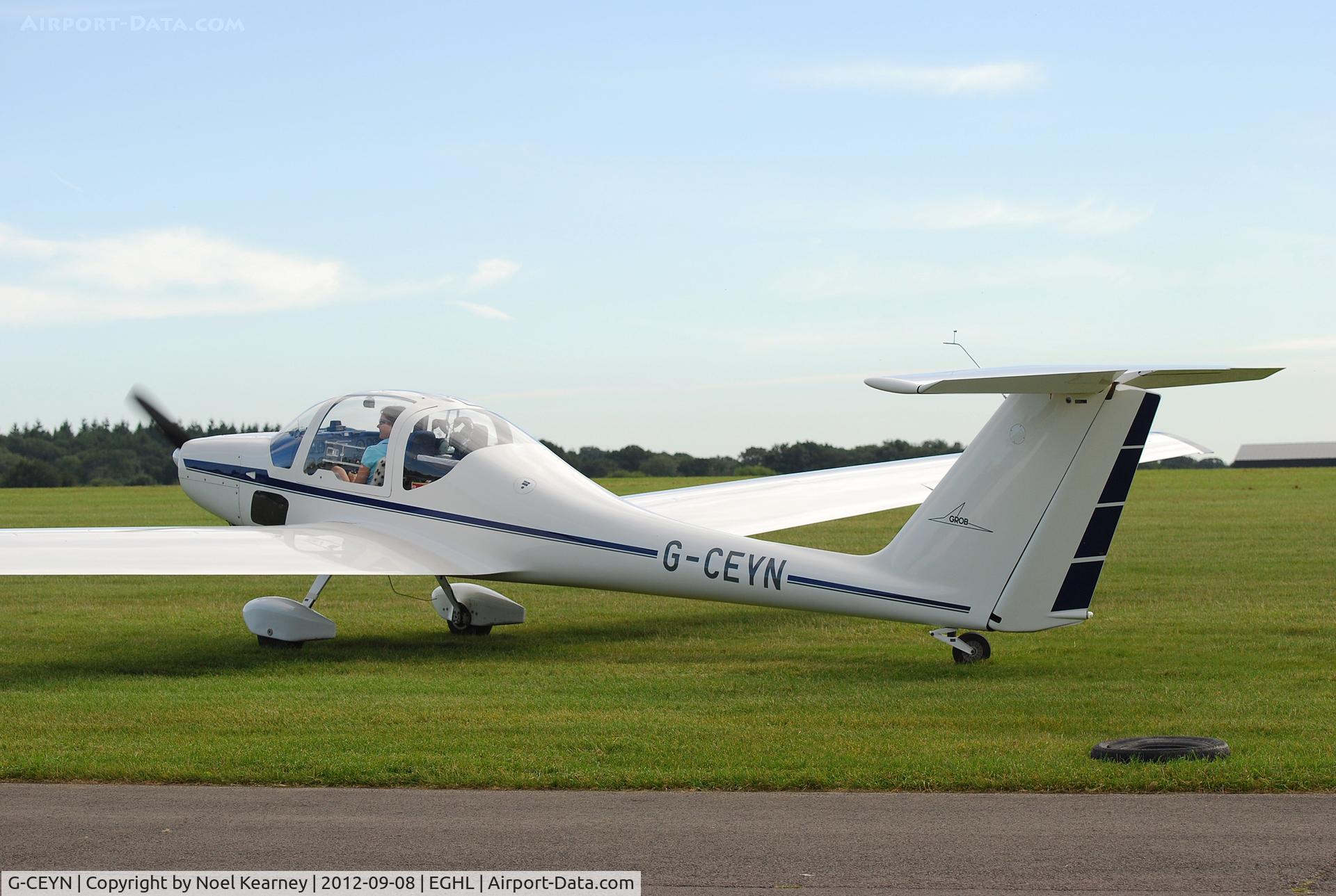 G-CEYN, 1984 Grob G-109B C/N 6256, Taxi-ing out to depart from Lasham.