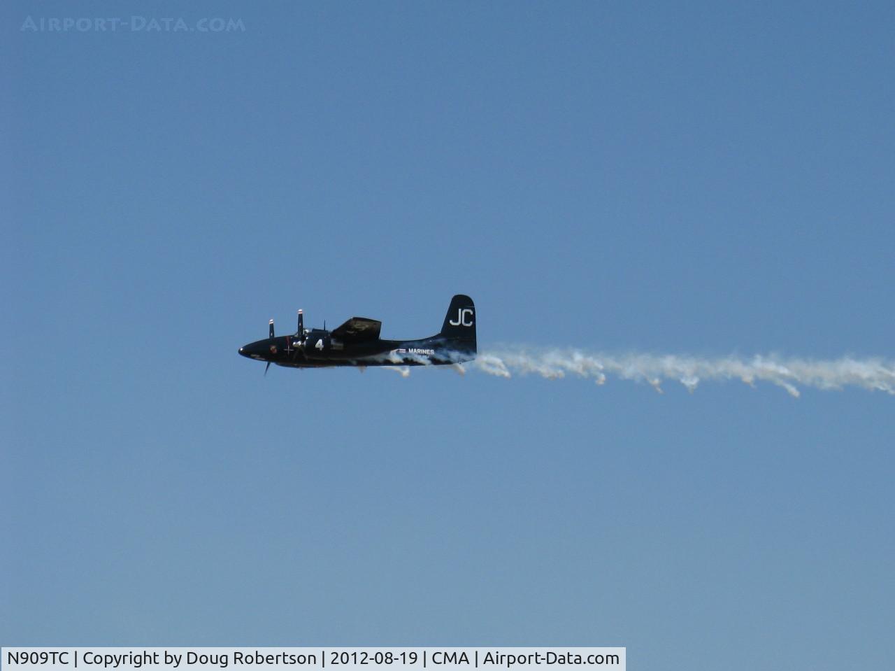 N909TC, 1945 Grumman F7F-3P Tigercat C/N 80425, 1945 Grumman F7F-3P TIGERCAT, two P&W R2800-34 Double Wasps 2.100 Hp each, overflight 26 with airshow  smoke