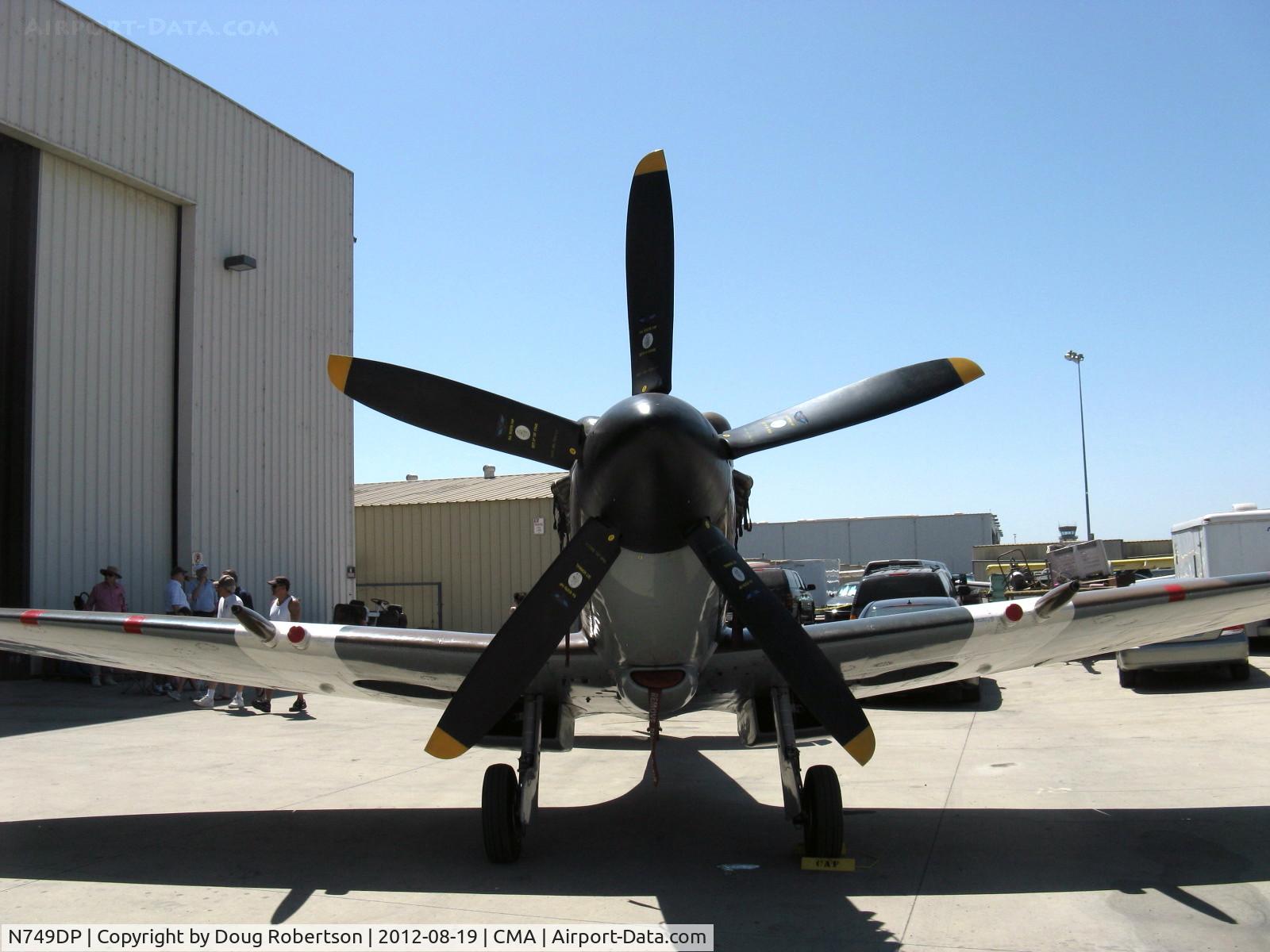 N749DP, 1945 Supermarine Spitfire XIV C/N 6S/583887, 1983 Vickers/Supermarine SPITFIRE Mk.XIVe, Rolls Royce GRIFFON 65 V-12 2,050 Hp, formidable five-blade prop