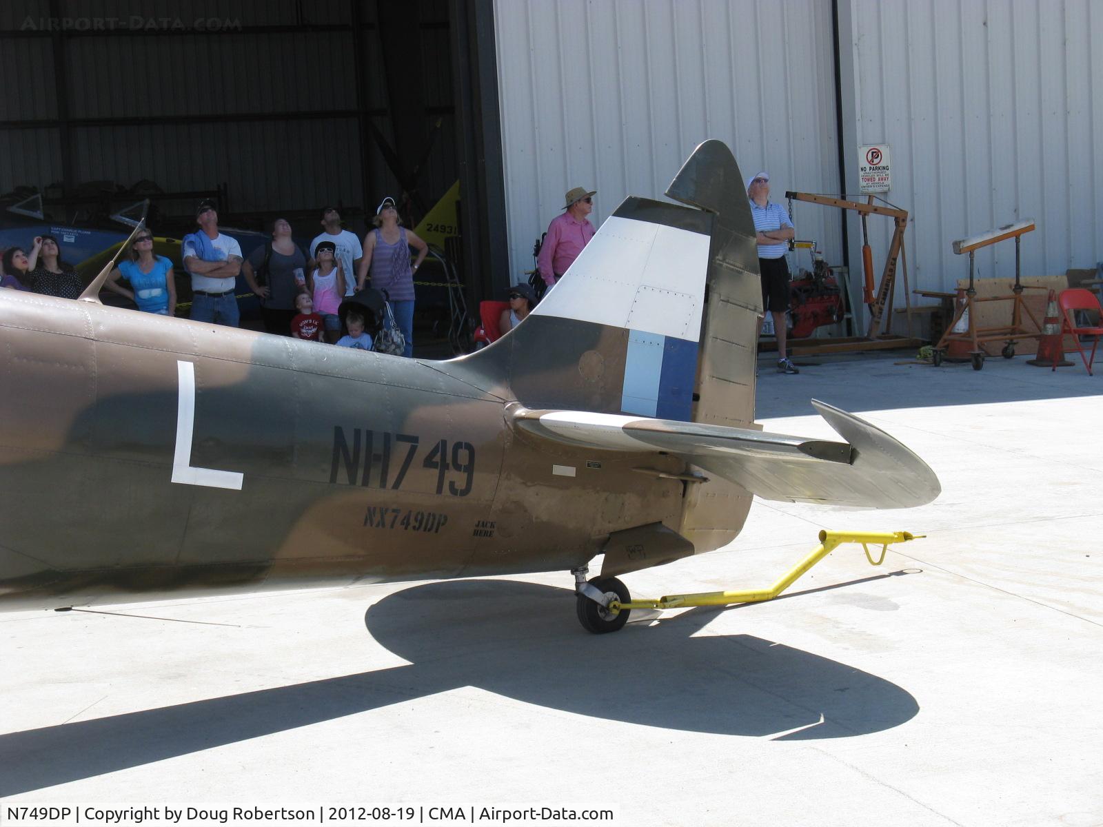 N749DP, 1945 Supermarine Spitfire XIV C/N 6S/583887, 1983 Vickers/Supermarine SPITFIRE Mk.XIVe, Rolls Royce GRIFFON 65 V-12 2,050 Hp, balanced rudder fabric-covered