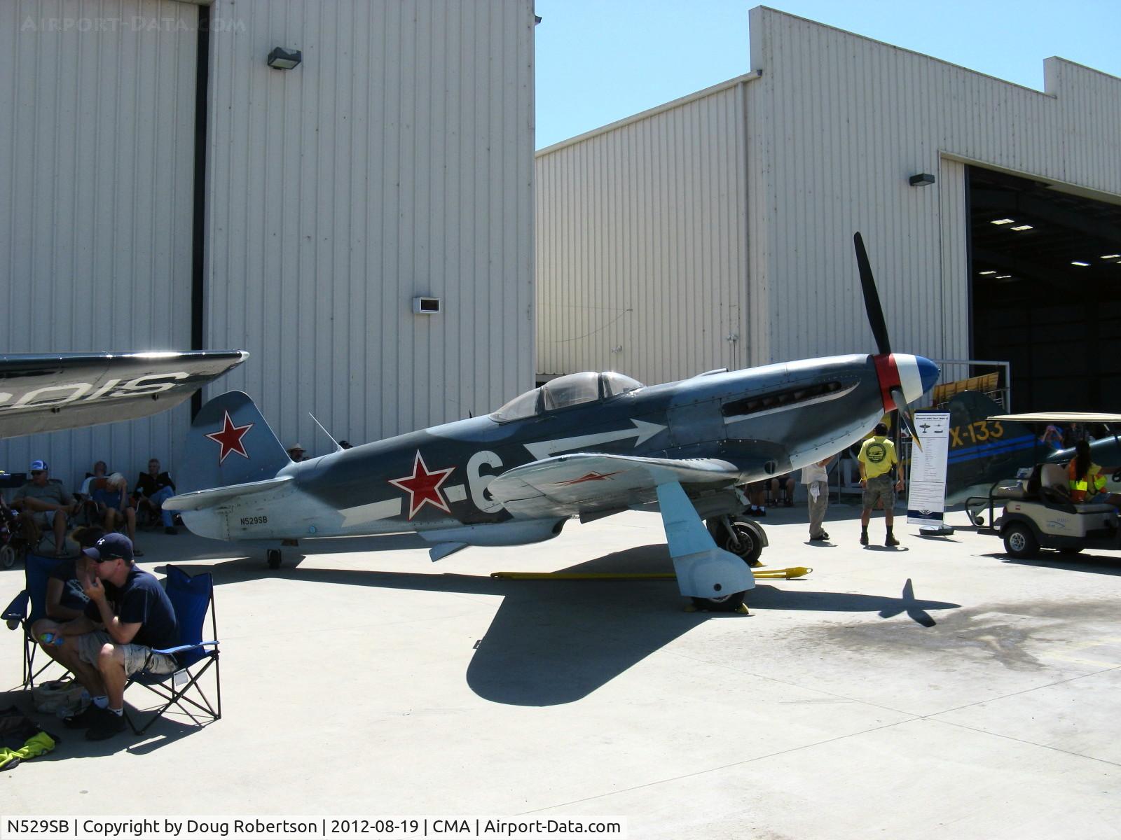 N529SB, 1945 Yakovlev Yak-3M C/N 0470104, 1945 Yakovlev YAK-3M, Klimov VK105 PF-2 V-12 1,300 Hp replica with Micro vortex generators on aluminum wings vice wooden wings of the original, at CAF ramp, Experimental class