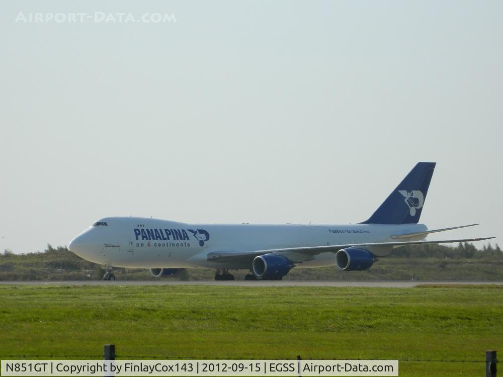 N851GT, 2012 Boeing 747-87UF C/N 37565, Atlas Air (Panalpina Special Livery) Boeing 747-800 (Passion for Solutions) at London Stansted