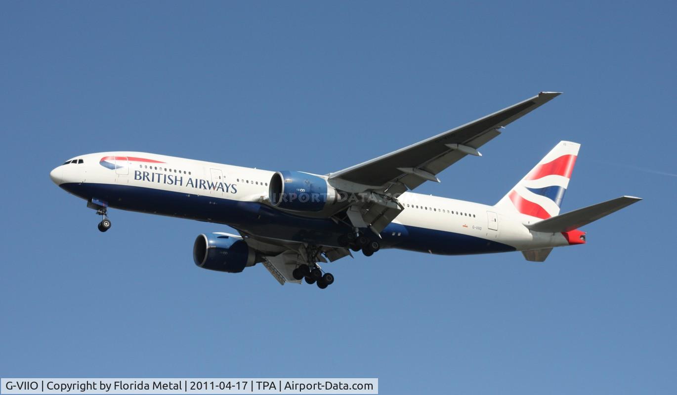 G-VIIO, 1999 Boeing 777-236 C/N 29320, G-VIIO at TPA?  Shocking isn't it?  Seems like the only British Airways 777 I ever see at TPA and I have the pics to prove it and people will probably be thinking I am posting duplicates being this plane is at TPA so much.