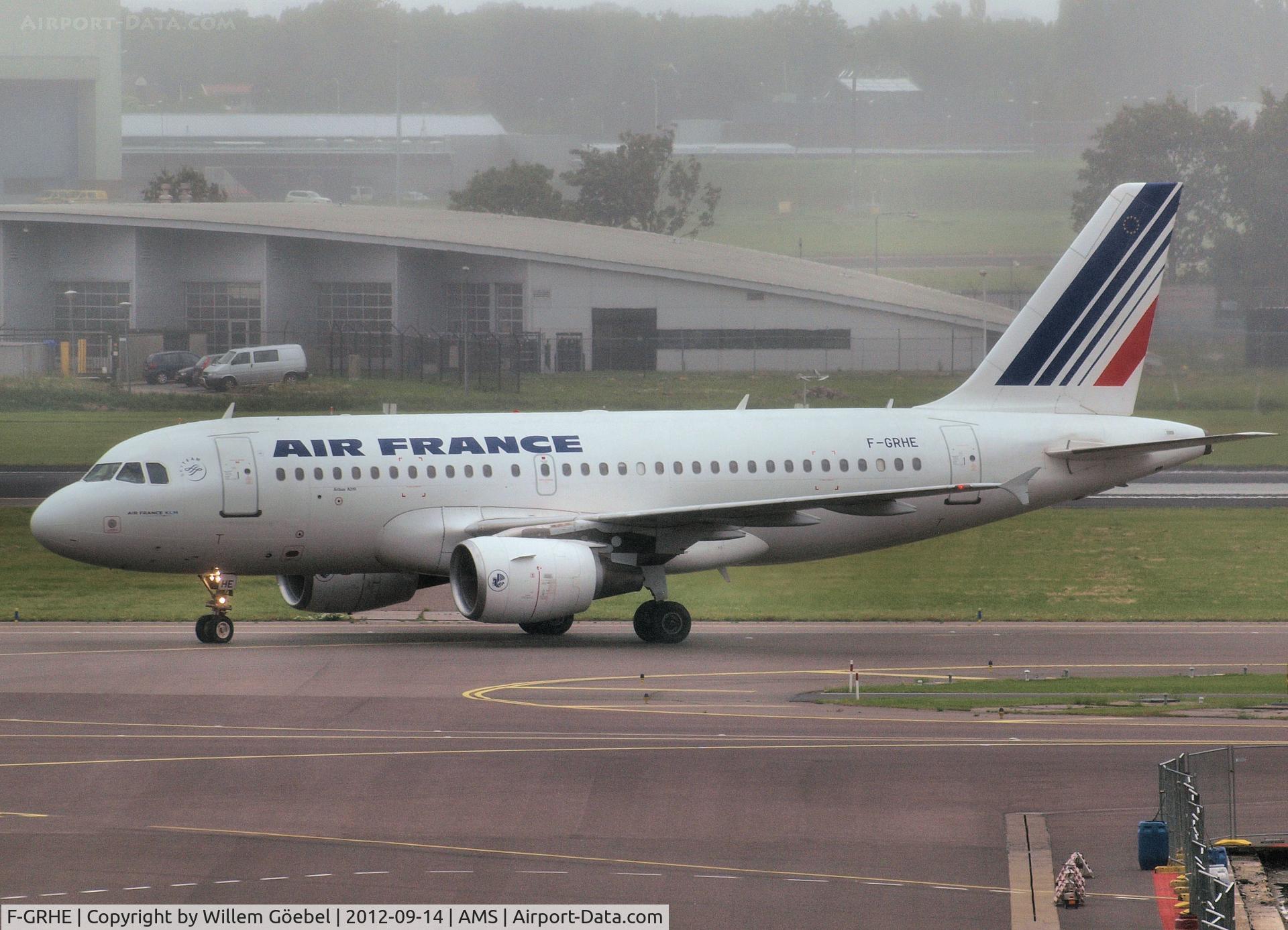 F-GRHE, 1999 Airbus A319-111 C/N 1020, Taxi to the gate of Schiphol Airport