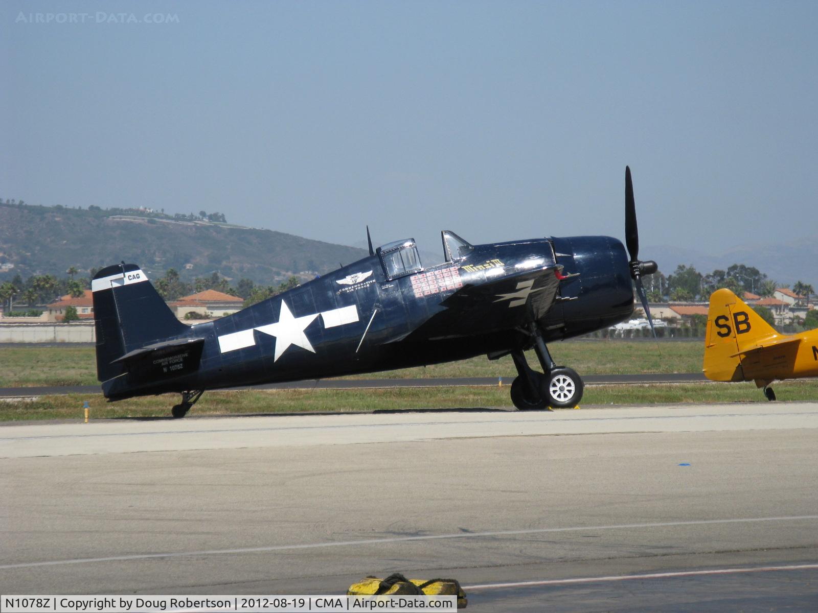N1078Z, 1963 Grumman F6F-5 Hellcat C/N 27354801-66, 1963 S & S Special/Grumman F6F-5 HELLCAT 'Minsi III', P&W R-1820-10W Double Wasp 2,200 Hp, on the flight line