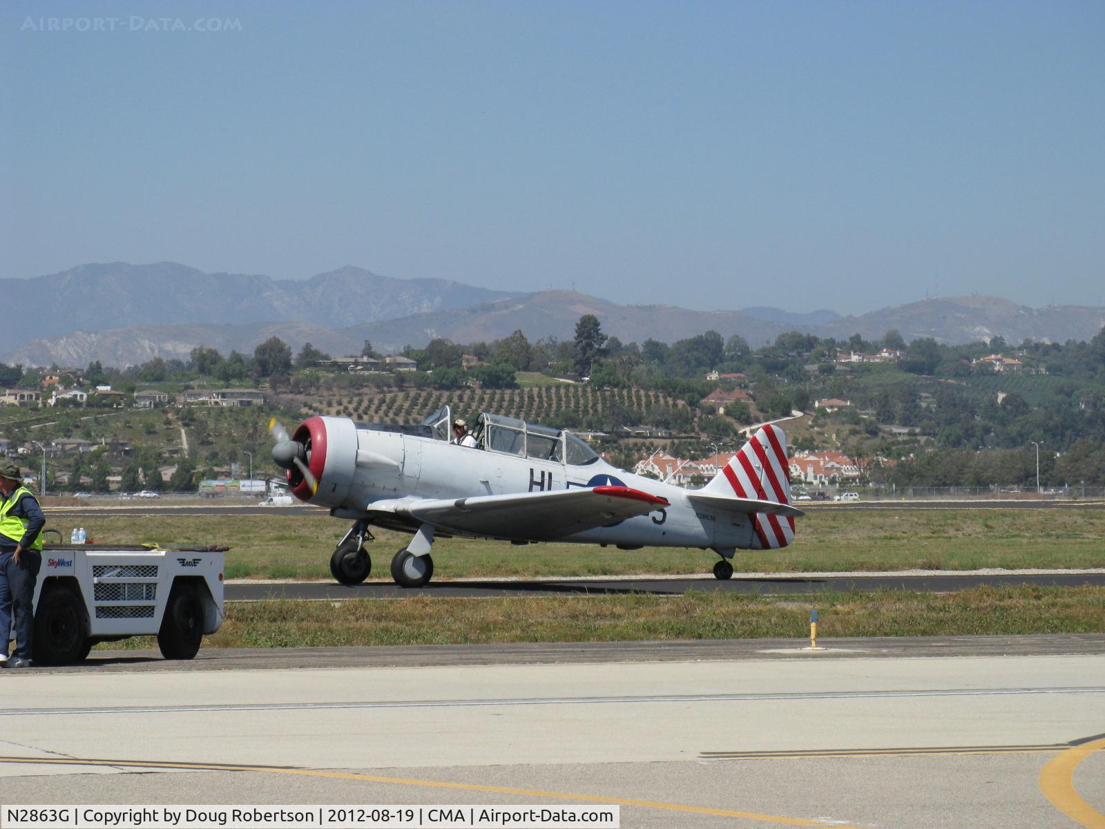 N2863G, 1958 North American SNJ-6 Texan C/N 121-43131, 1958 North American SNJ-6, P&W R-1340 Wasp 600 Hp, taxi to 26