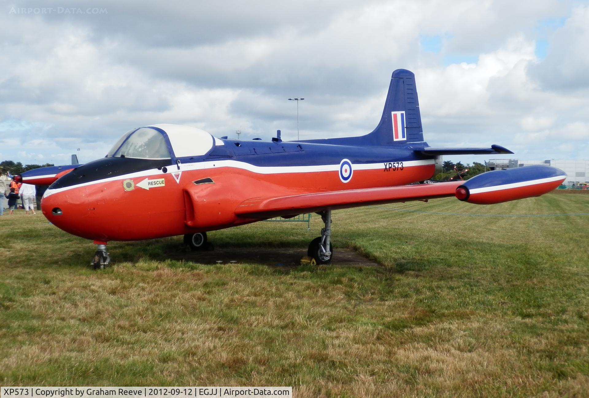 XP573, BAC 84 Jet Provost T.4 C/N Not found XP573, Parked at Jersey.