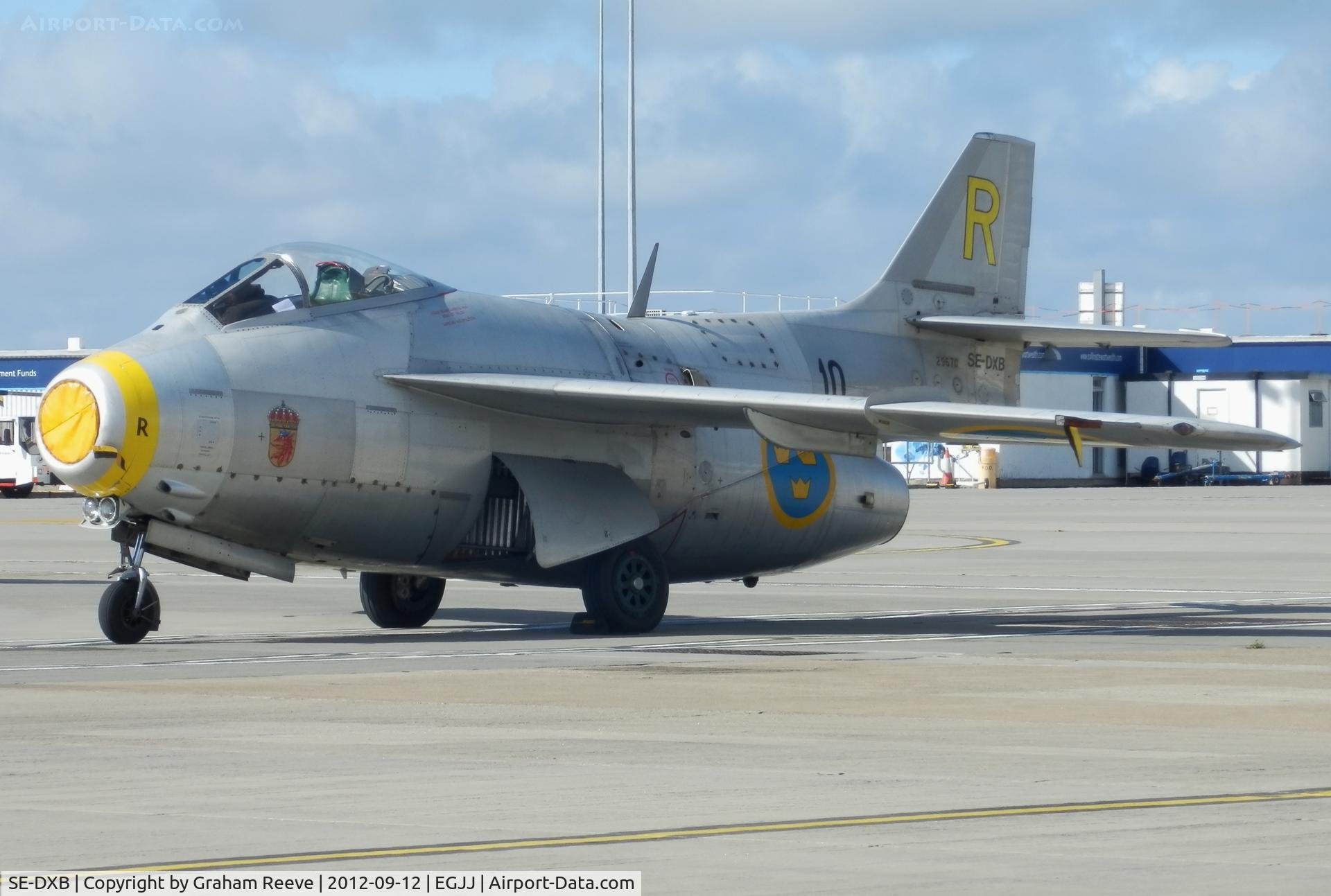 SE-DXB, 1955 Saab J-29F Tunnan C/N 29670, Ready for the 2012 Jersey Air Show.