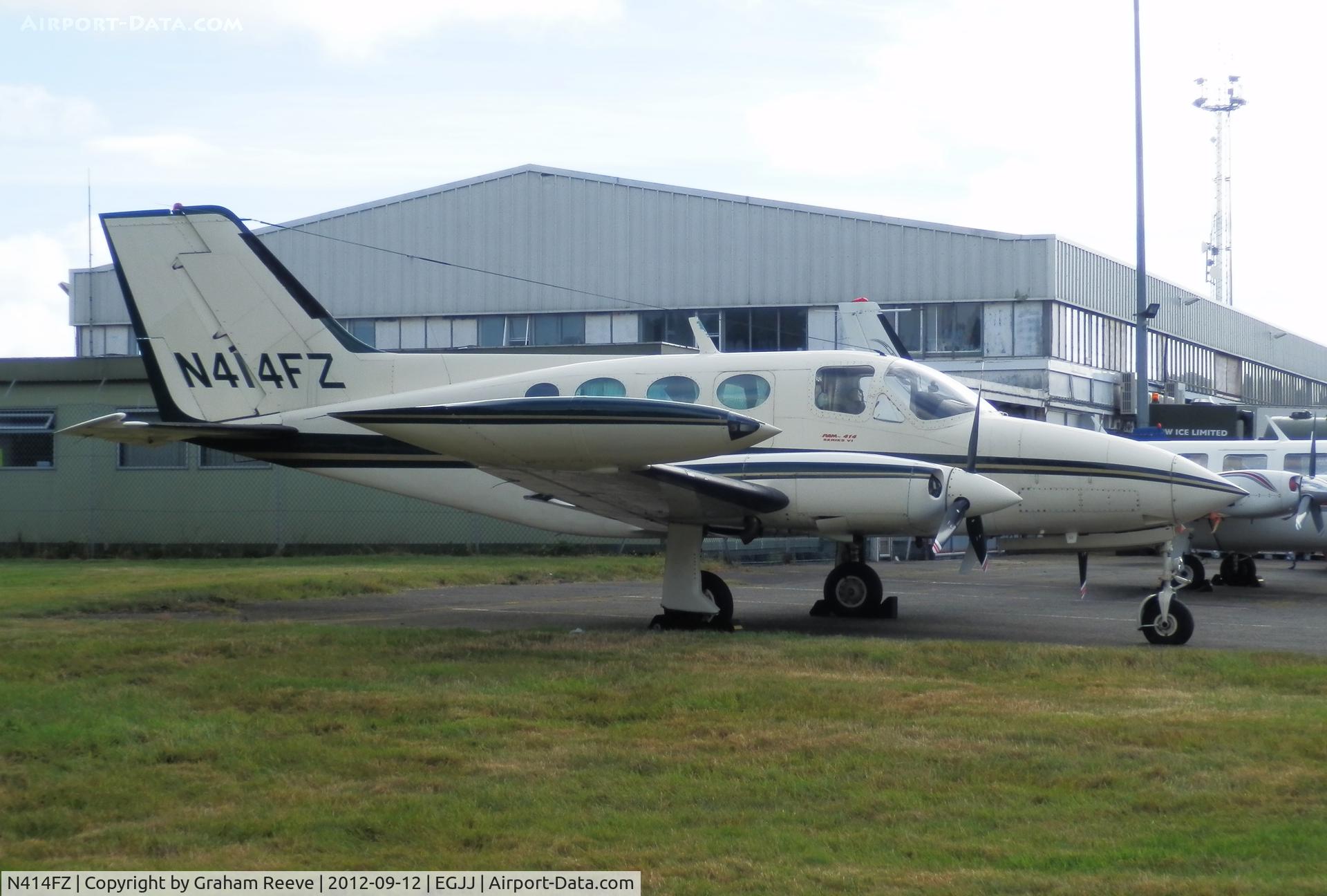N414FZ, 1971 Cessna 414 Chancellor C/N 414-0175, Parked at Jersey.