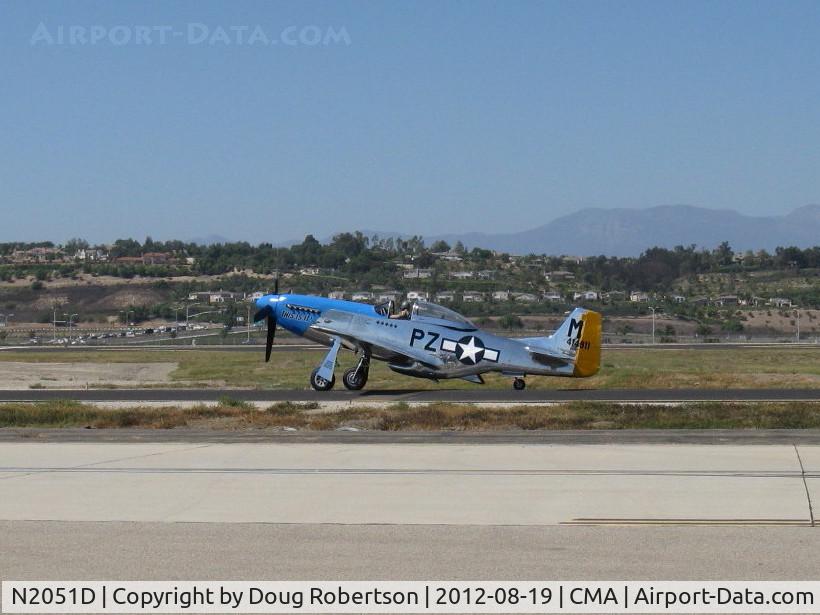 N2051D, 1944 North American P-51D Mustang C/N 122-39913 (44-73454), 1944 North American/Aero Classics P-51D MUSTANG 'This Is It', Packard license-built Rolls Royce V-1650-7 MERLIN 1,695 Hp, Limited class, taxi to Rwy 26